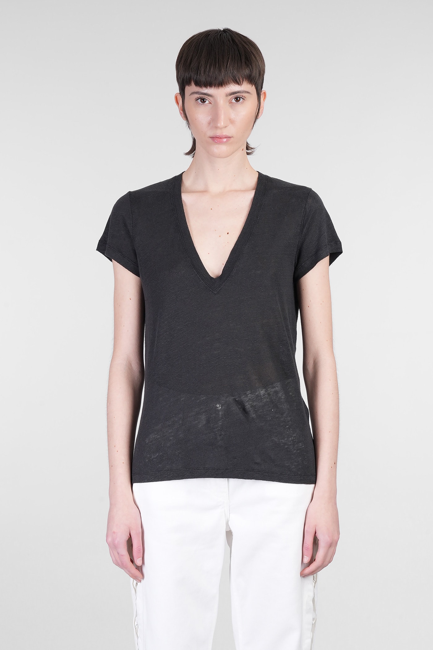 Rodeo T-shirt In Black Linen