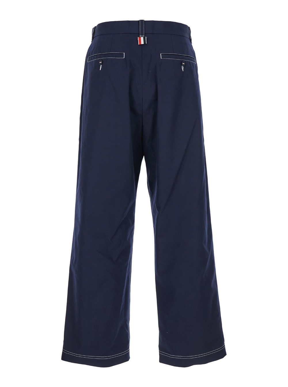 Thom Browne Unconstructed Straight Leg Single Welt Pocket Trouser In Typewriter Cloth In Blue