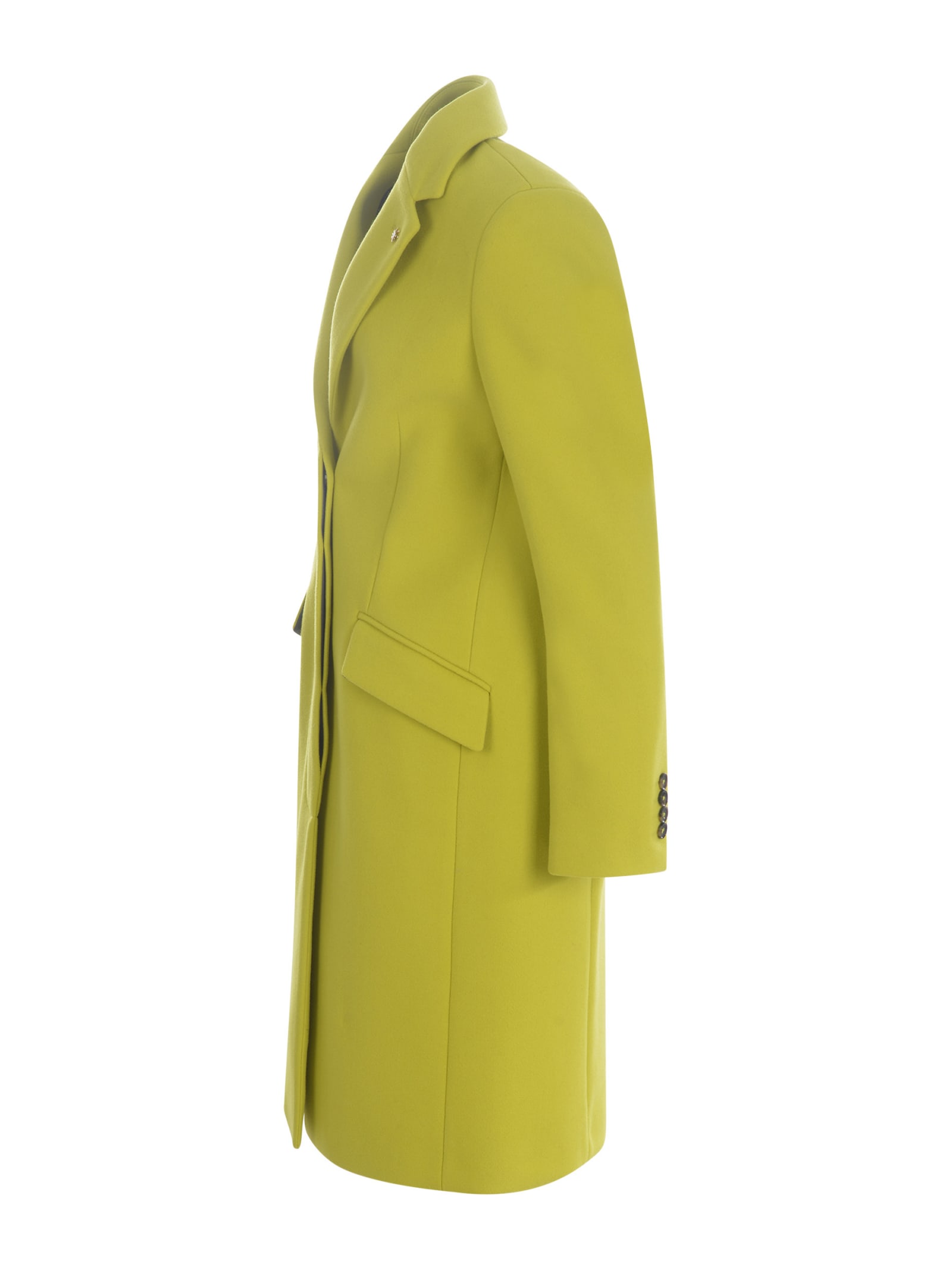 Shop Manuel Ritz Single-breasted Coat  In Cloth In Lime
