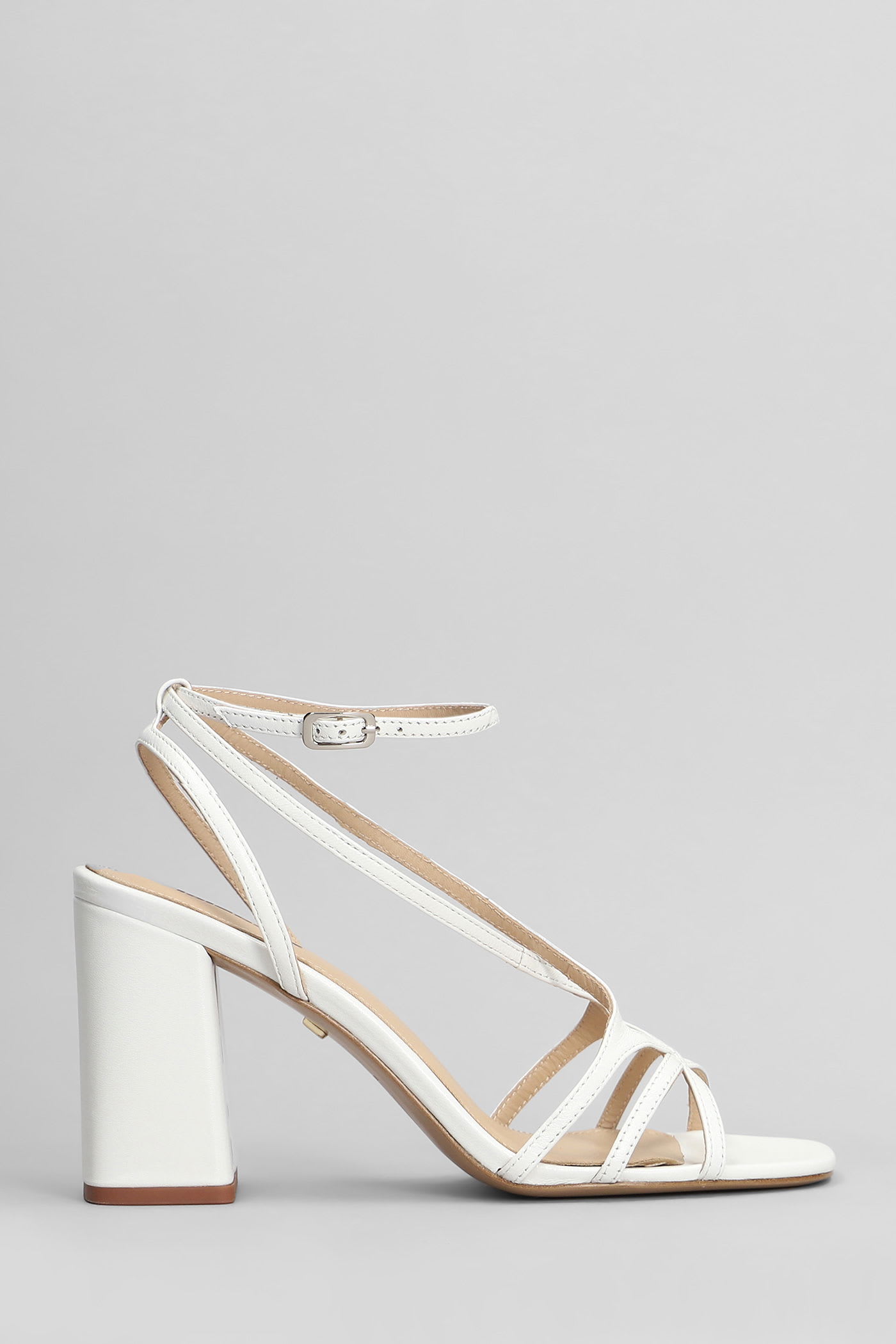 Angela 85 Sandals In White Leather