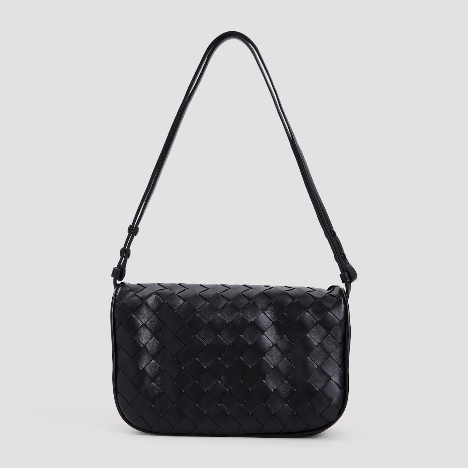 Shop Bottega Veneta Intrecciato Puff Pouch In Black Space