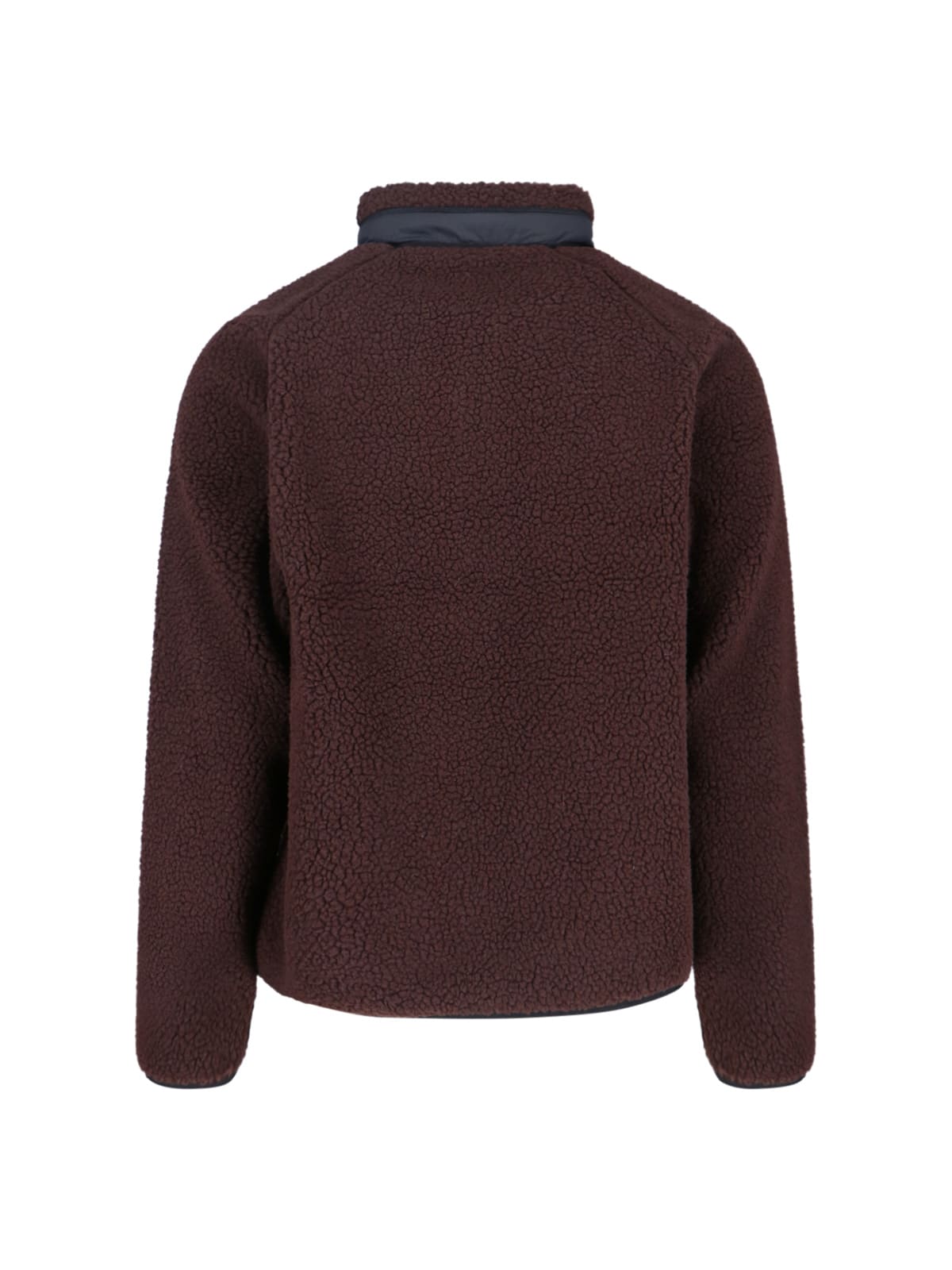 Carhartt Fleece Jacket With High Collar And Pockets In Brown