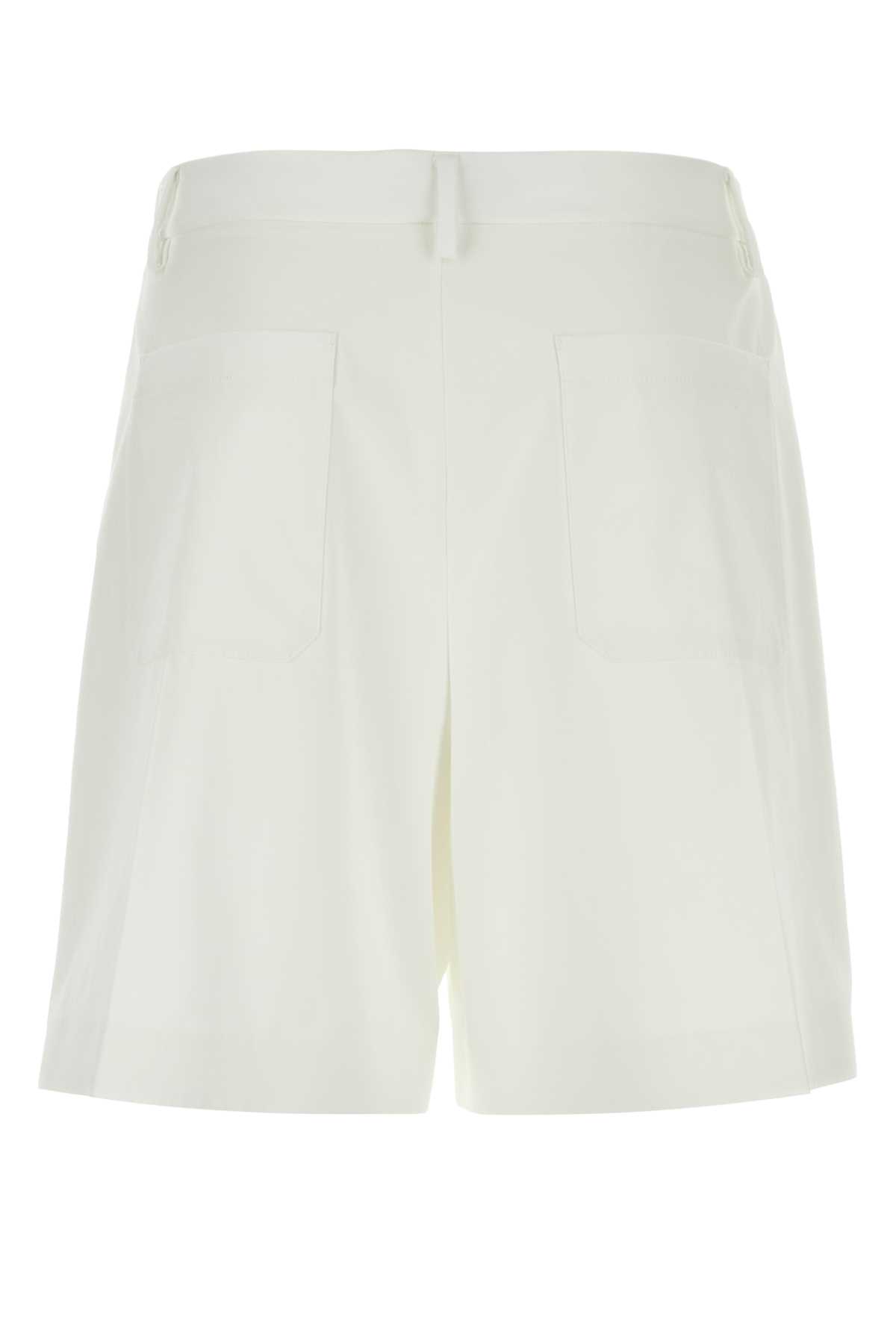 Shop Valentino White Wool Blend Bermuda Shorts In Bianco