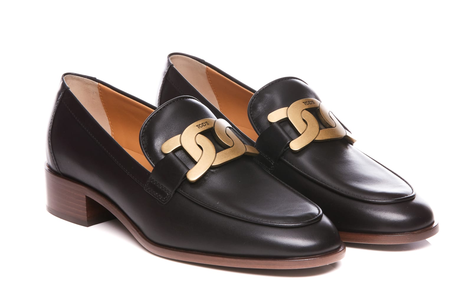 Shop Tod's Leather Loafers In B999