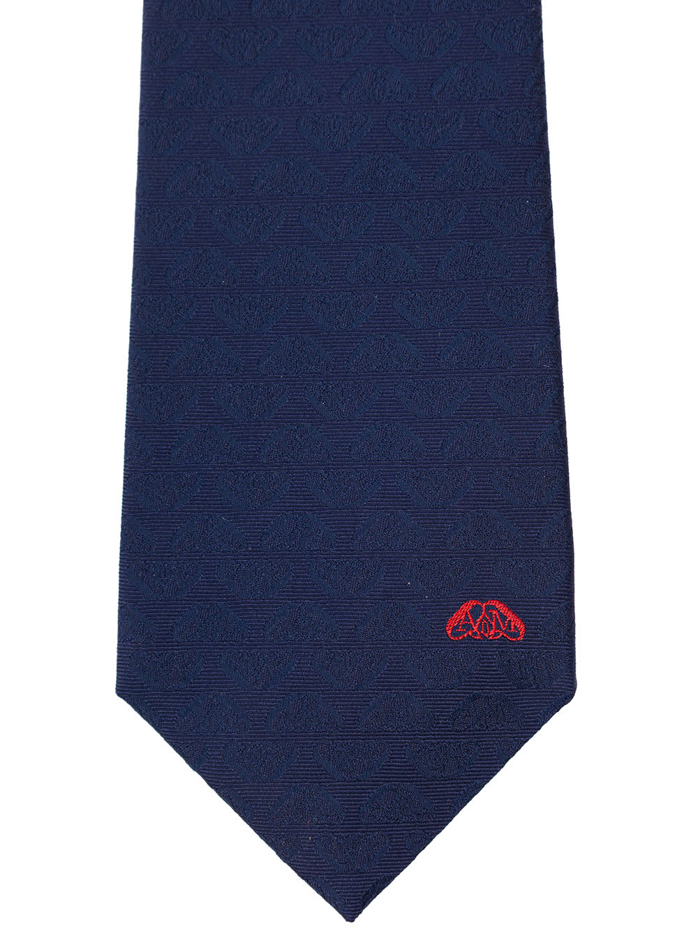 Shop Alexander Mcqueen Blue Pre-tied Tie With Seal Logo Embellishment In Silk Man In Multicolor