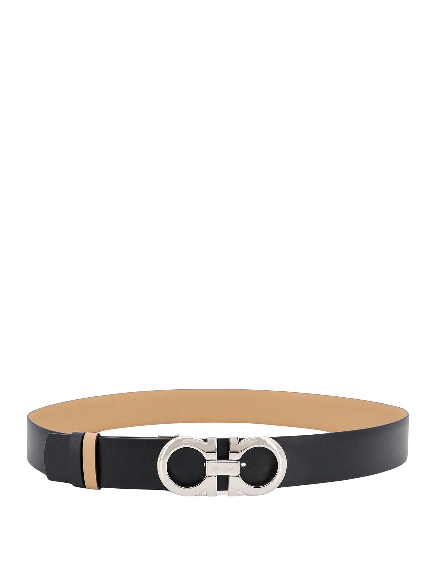 Shop Ferragamo Belt In Beige