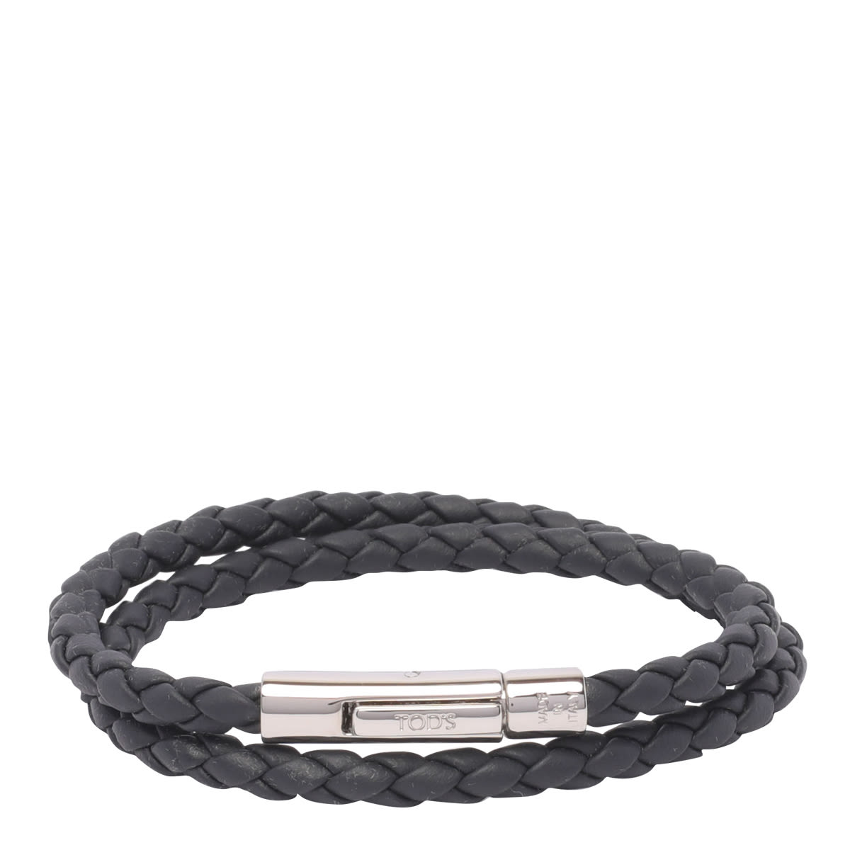 Shop Tod's Mycolors Leather Bracelet In Navy