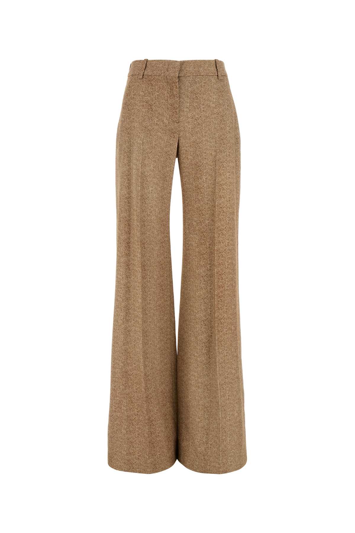 Ermanno Scervino Printed Viscose Wide-leg Pant In Brown
