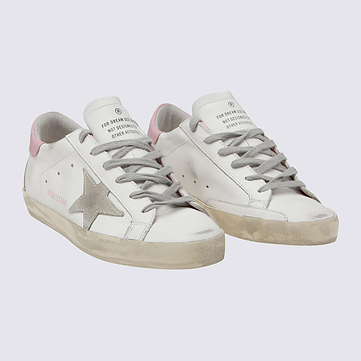 Shop Golden Goose White Ice And Pink Leather Super-star Sneakers In White/ice/light Pink