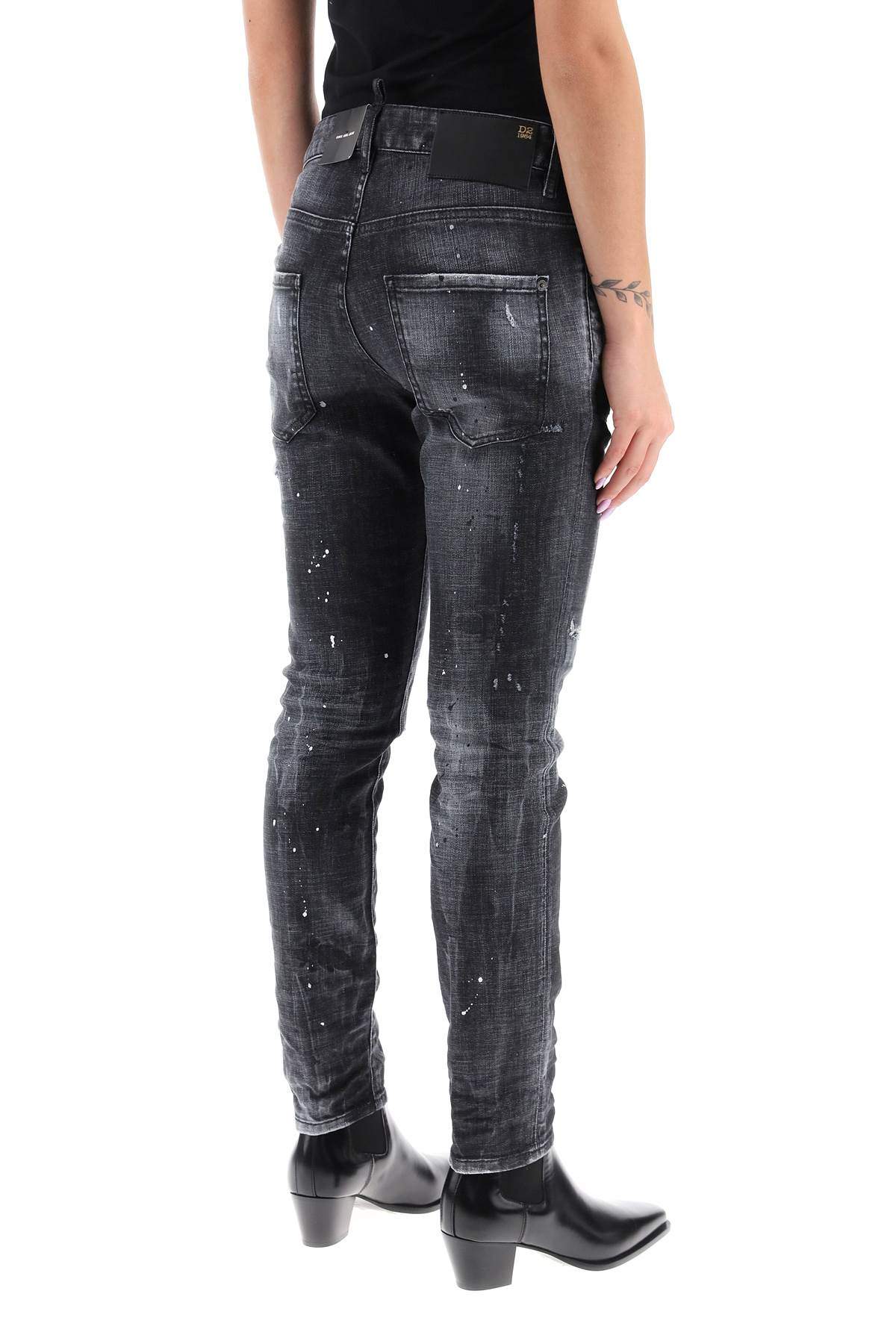 Shop Dsquared2 Dark Clean Wash Jennifer Jeans In Black (black)