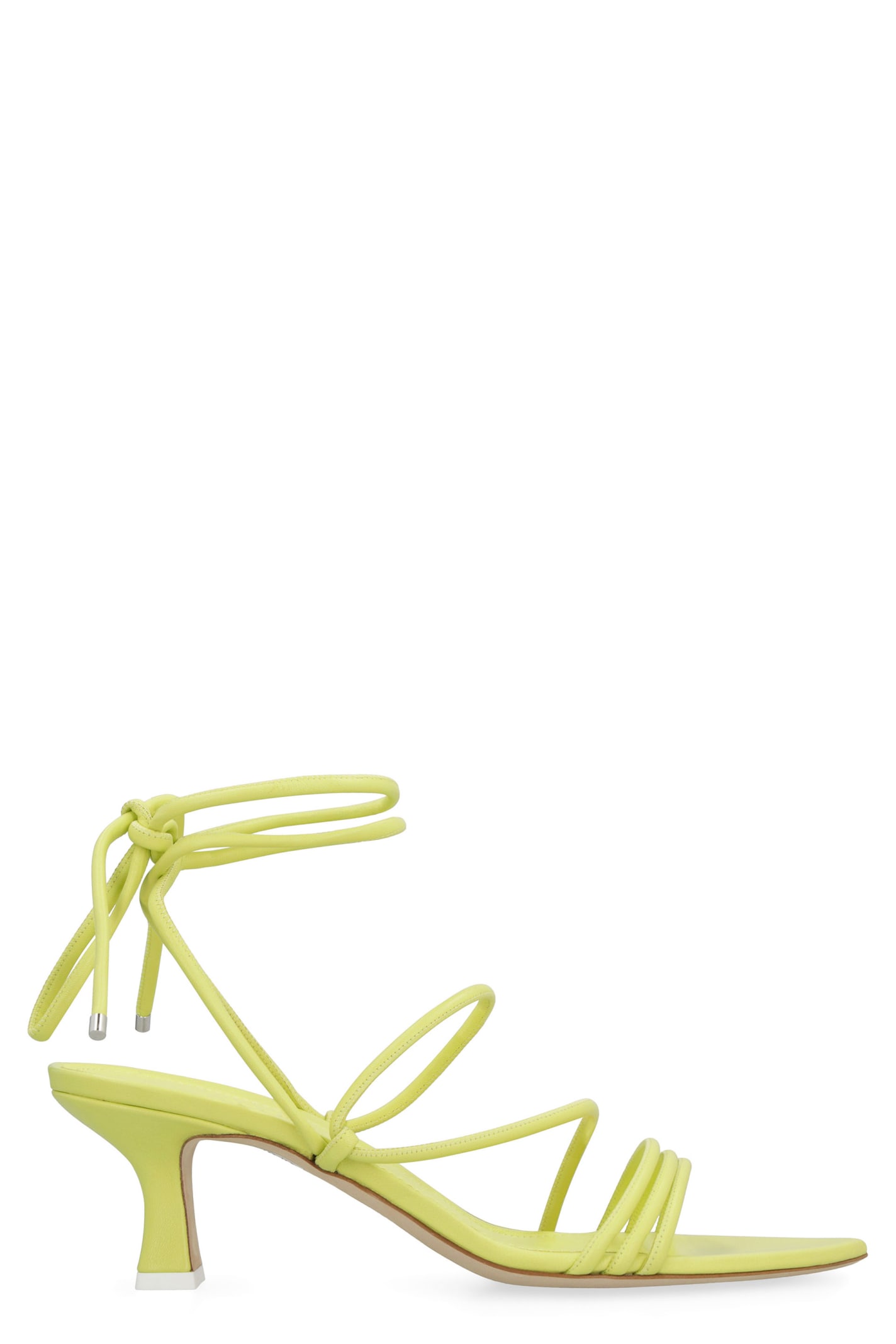 3juin 65mm Ankle Tie-fastening Sandals In Green