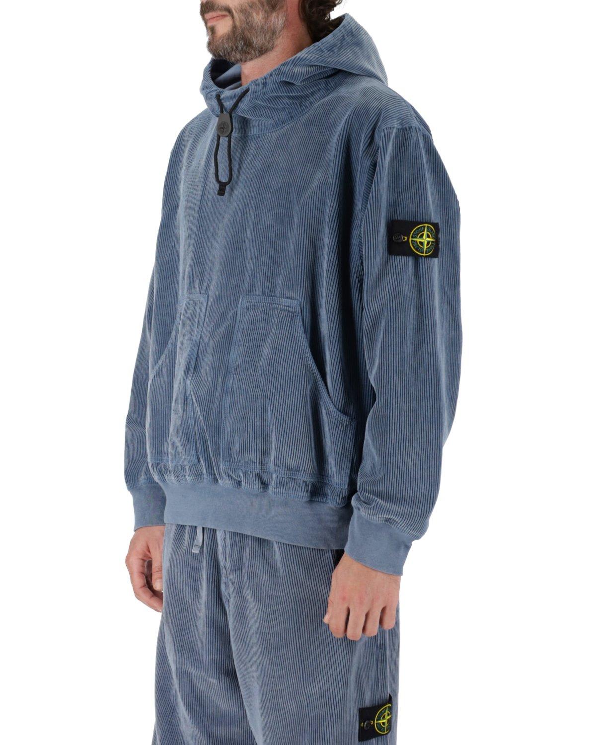 Shop Stone Island Loose Fit Hooded Overshirt In Mid Blue