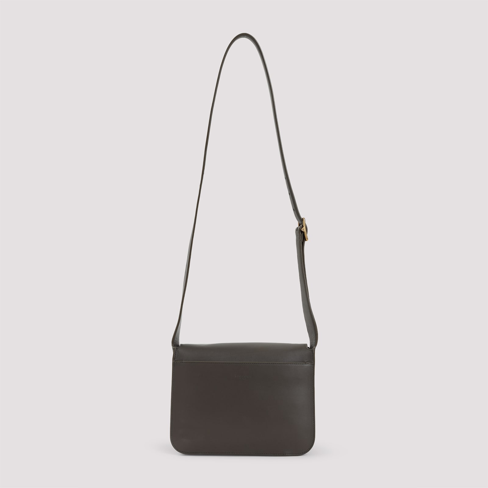 Saint Laurent Mud Leather Niki Saddle Crossbody Bag In Gray