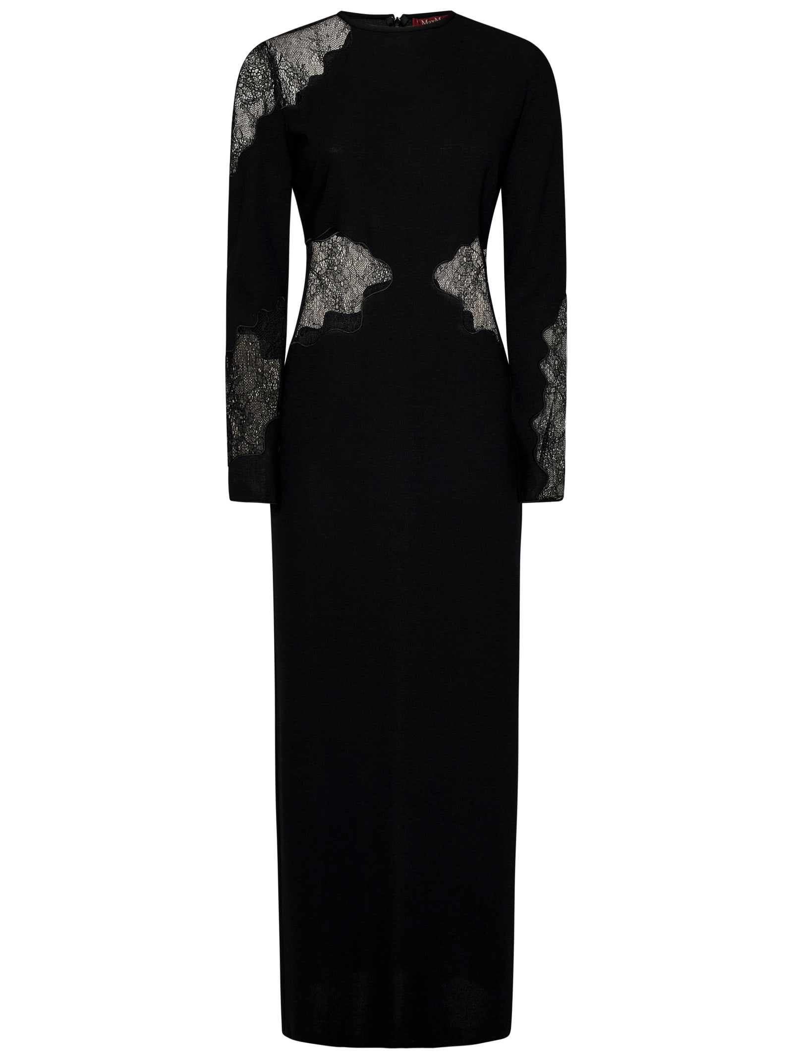 Shop Max Mara Maxmara Studio Enziana Long Dress In Black