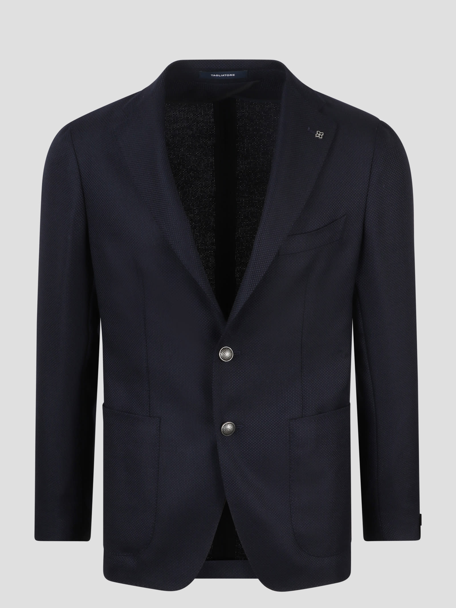 TAGLIATORE WOOL CANVAS SINGLE BREASTED BLAZER