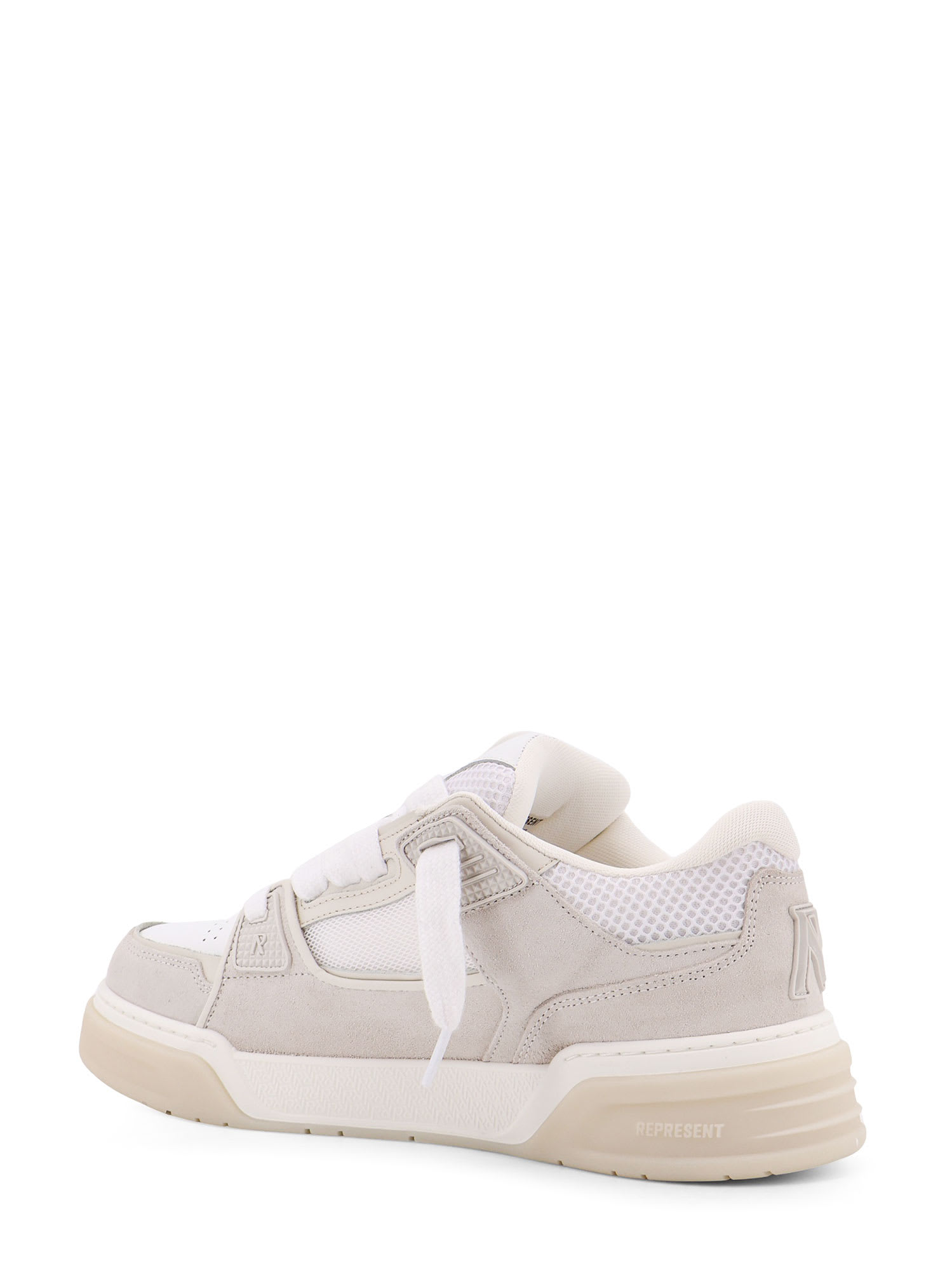Represent Mesh And Suede Low-top Sneakers With Perforated Design