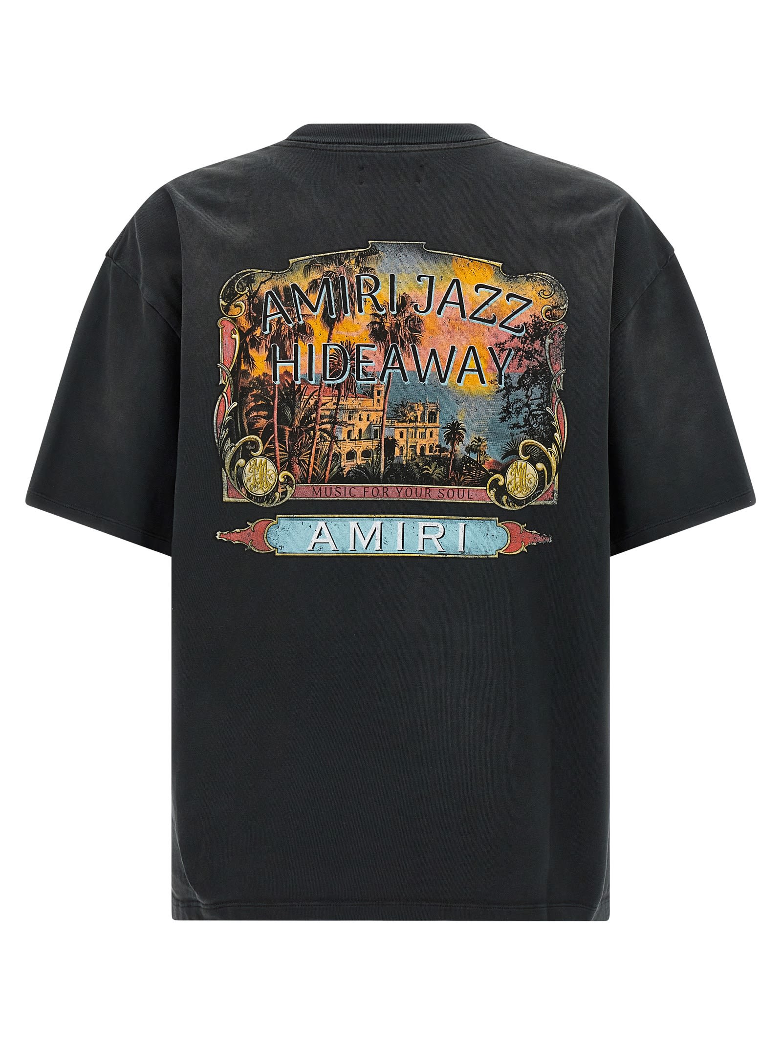 Amiri Jazz Hideaway Logo-print Cotton T-shirt In Black