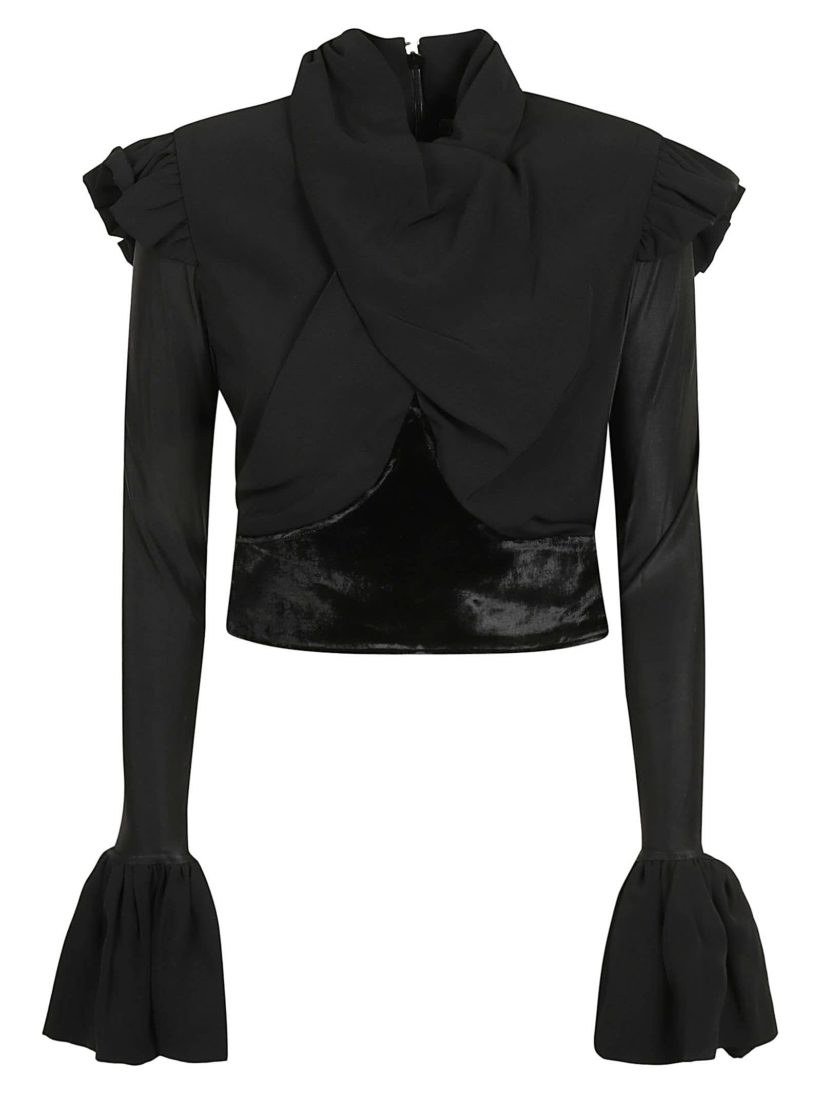 Paco Rabanne Ruffle Detail Cropped Top