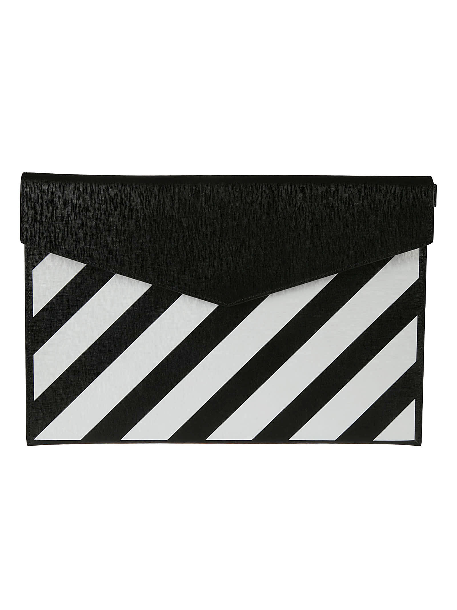 Off-White Diag Leather Flat Pouch