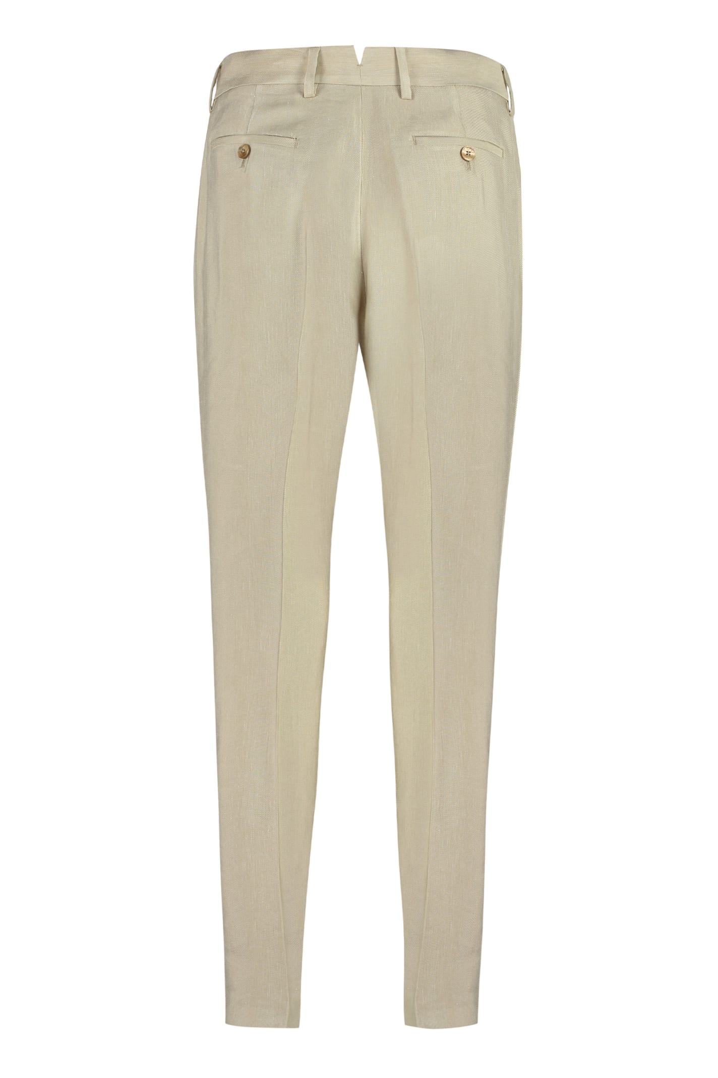 Pt01 Linen And Viscose Trousers In Beige