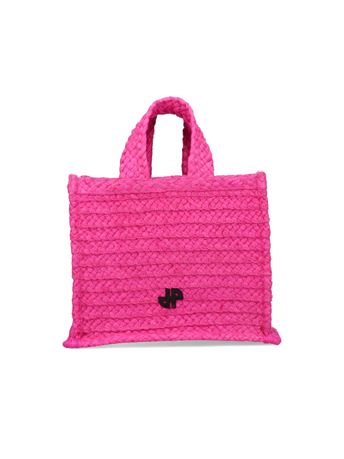 Shop Patou Raffia Mini Tote Bag In Rosa