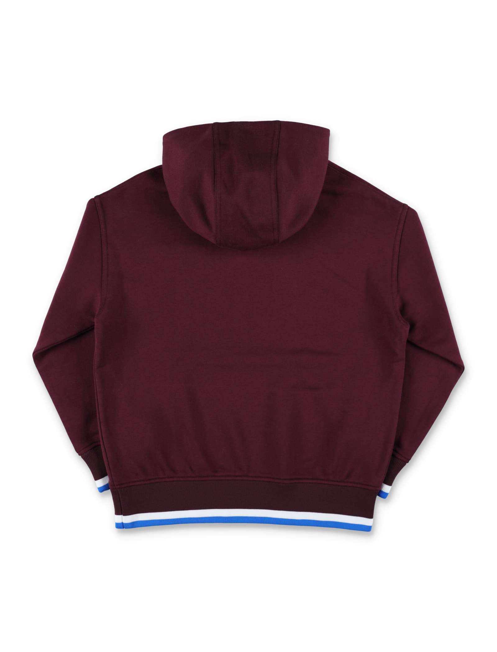 Shop Burberry College Graphic Cotton Hoodie In Bordeaux