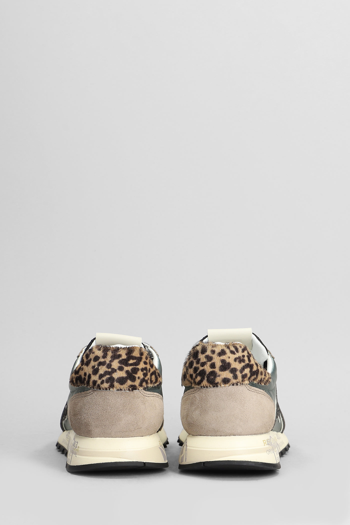 Shop Premiata Lucy Sneakers In Taupe Suede And Fabric