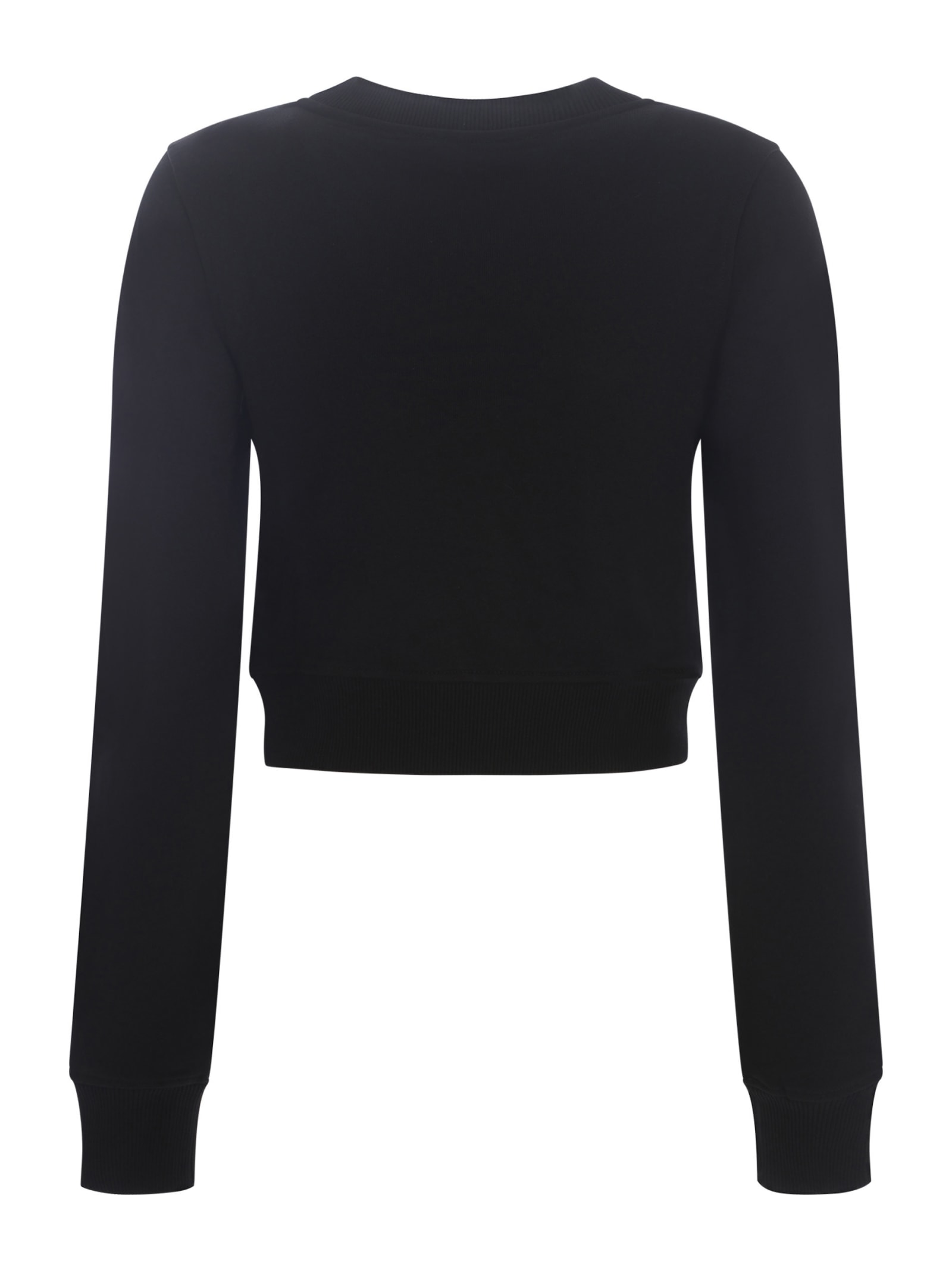 Diesel Cropped Sweatshirt With Distinctive Logo Detail In Black