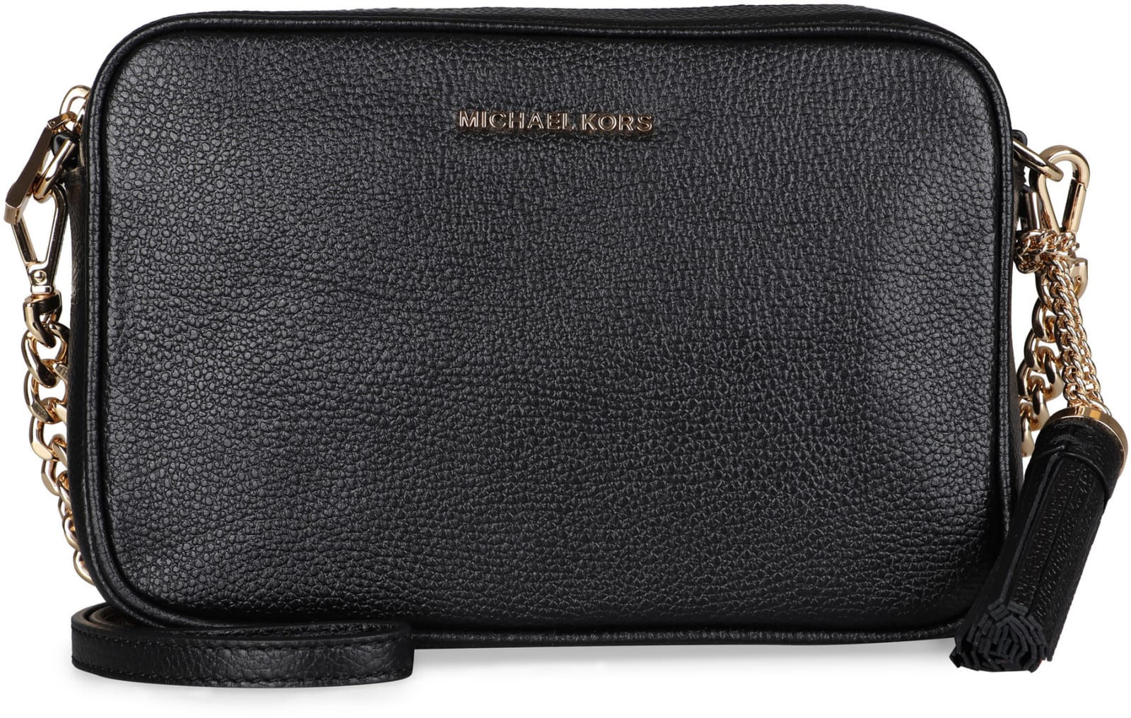 Shop Michael Kors Ginny Leather Crossbody Bag In Black