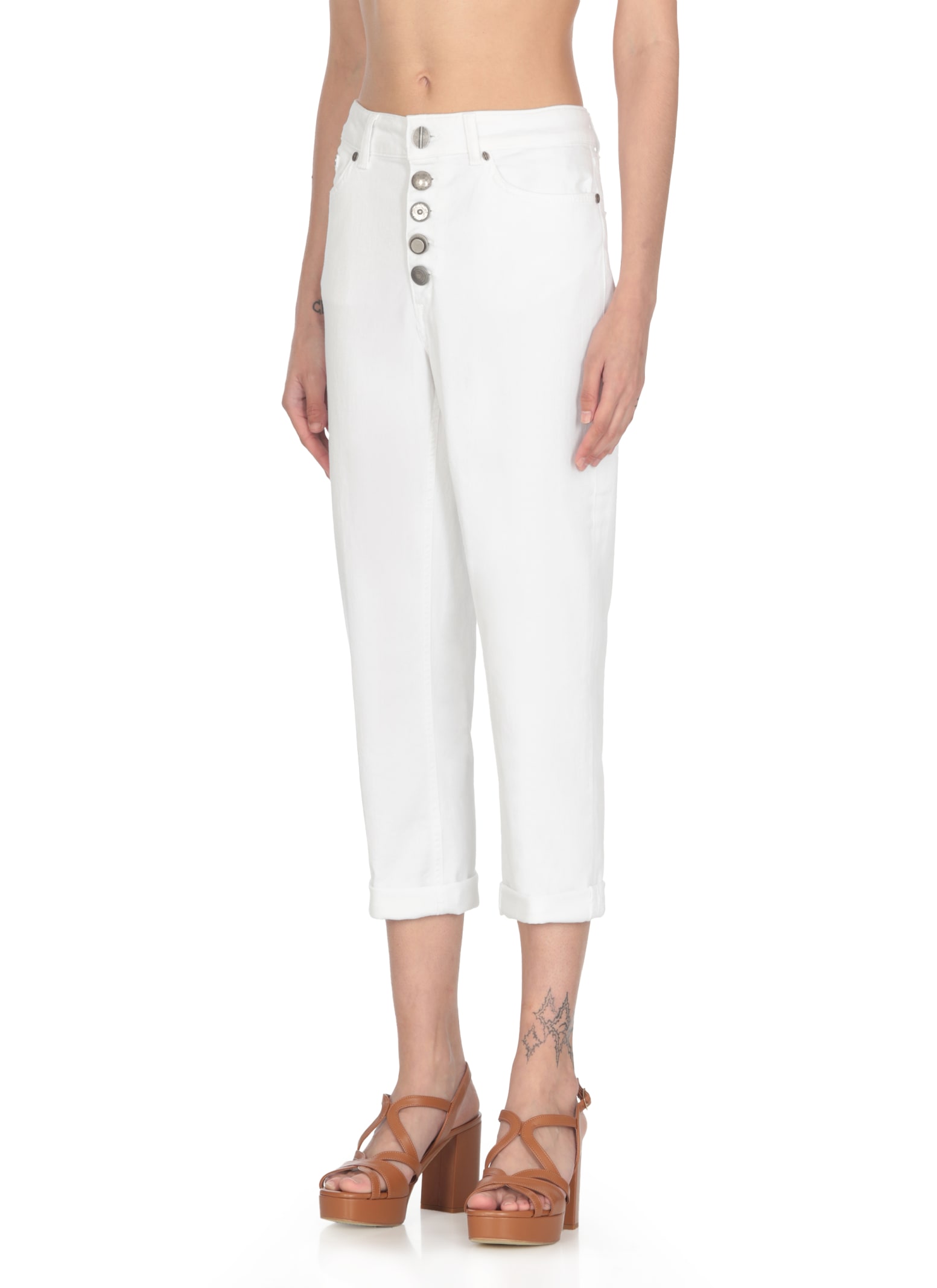 Shop Dondup Koons Gioiello Jeans In White