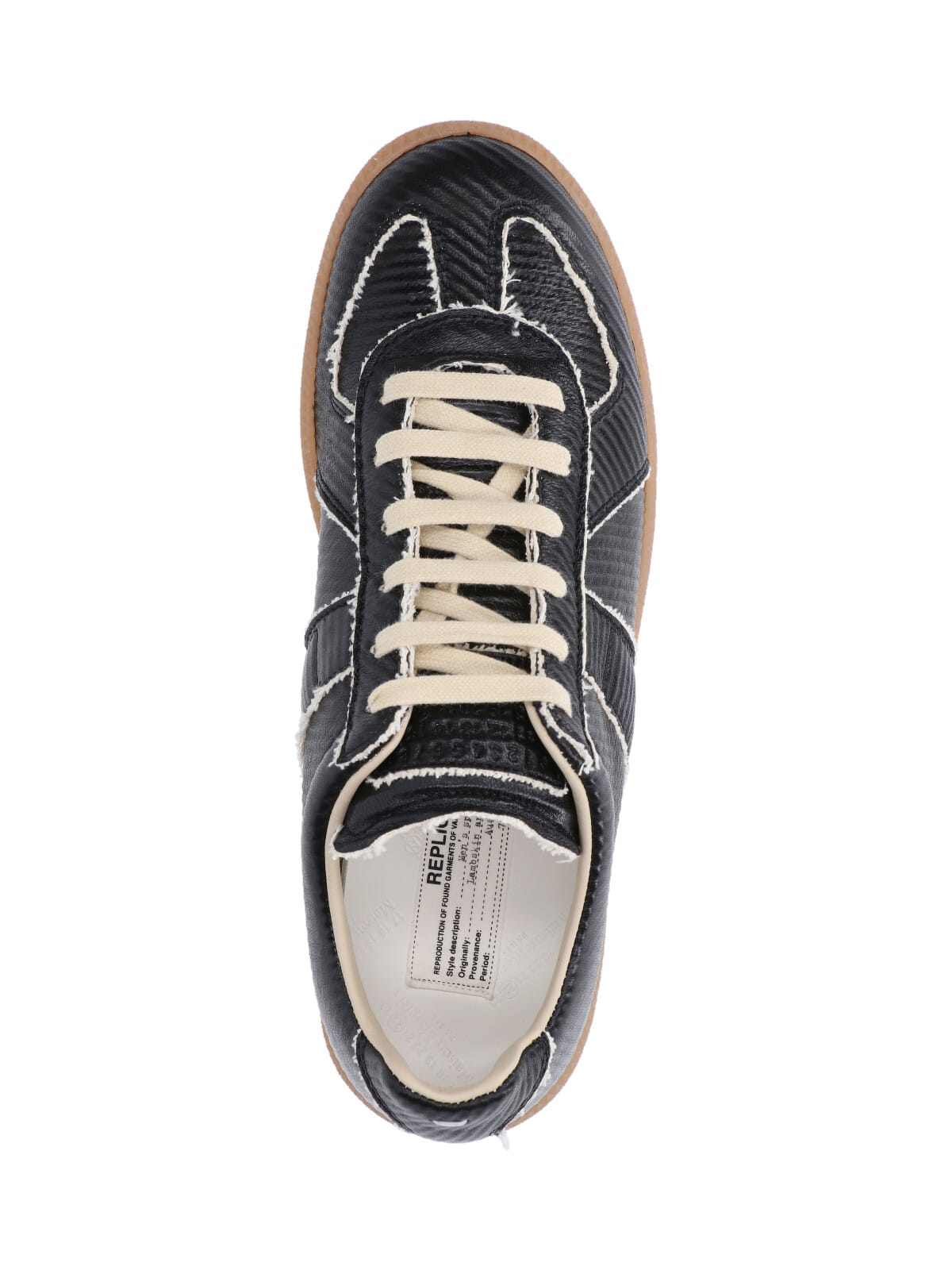 Maison Margiela Replica Sneakers Made Of Shiny Coated Leather In Black