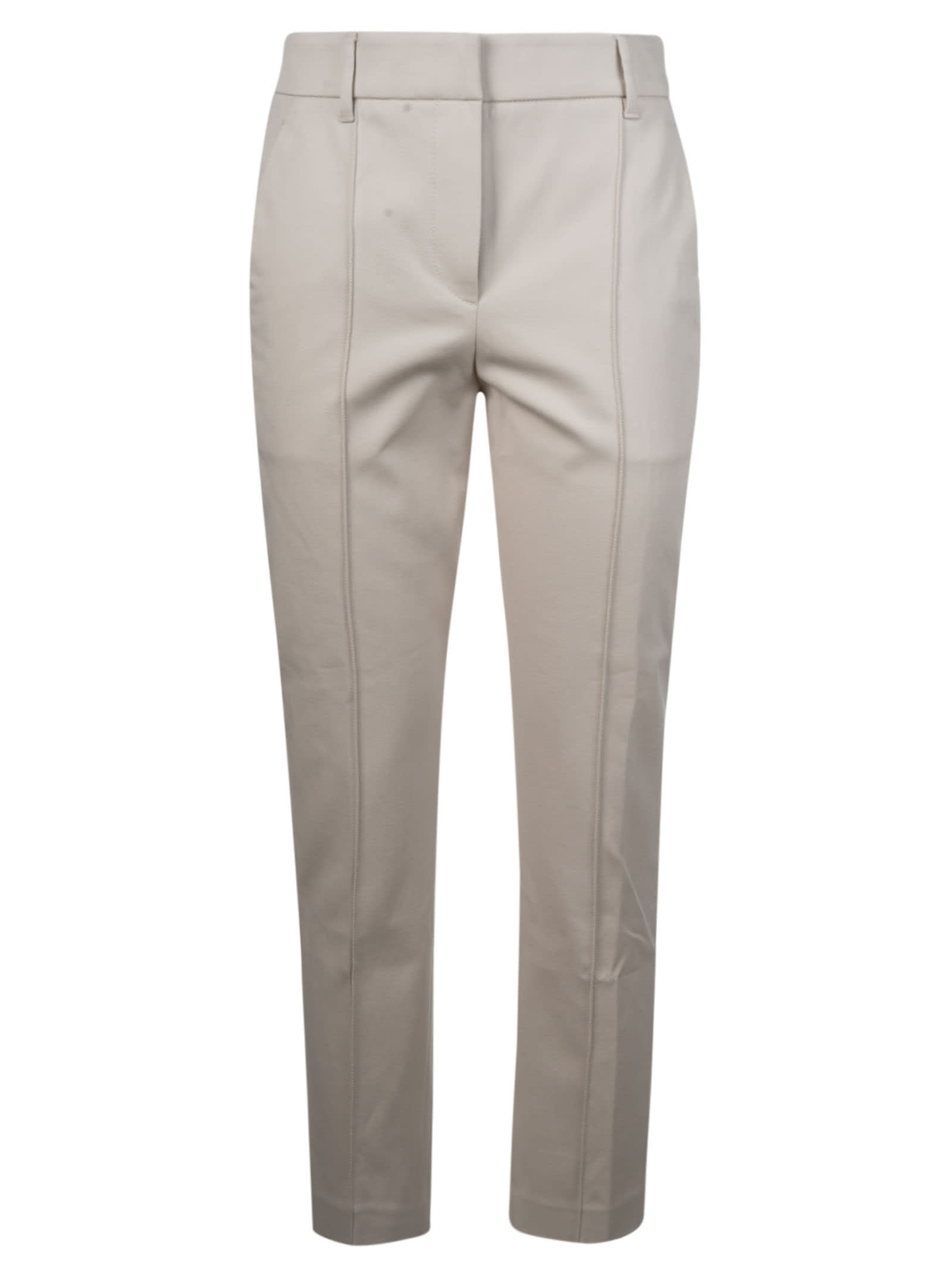 Brunello Cucinelli Straight Leg Cropped Trousers In Cream