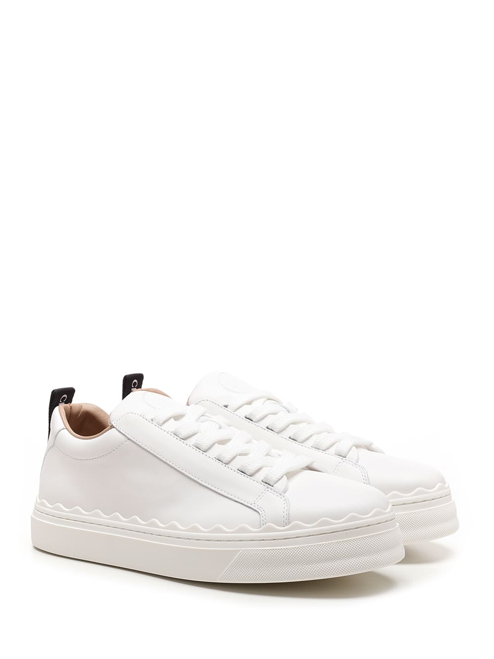 Shop Chloé Lauren Sneakers In White Leather
