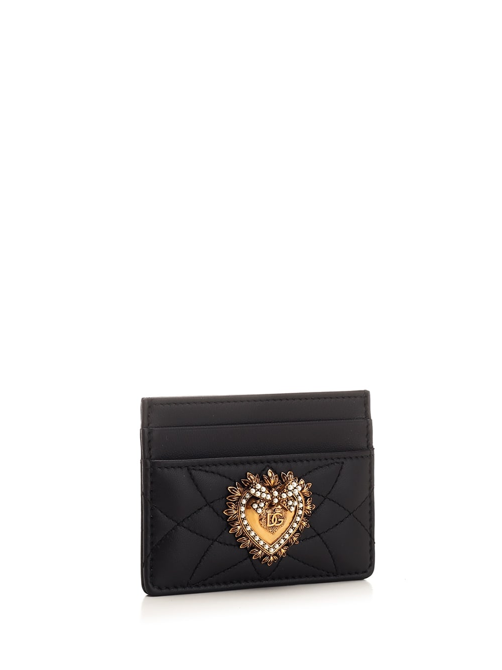 Shop Dolce & Gabbana Quilted Leather Card Case In Black