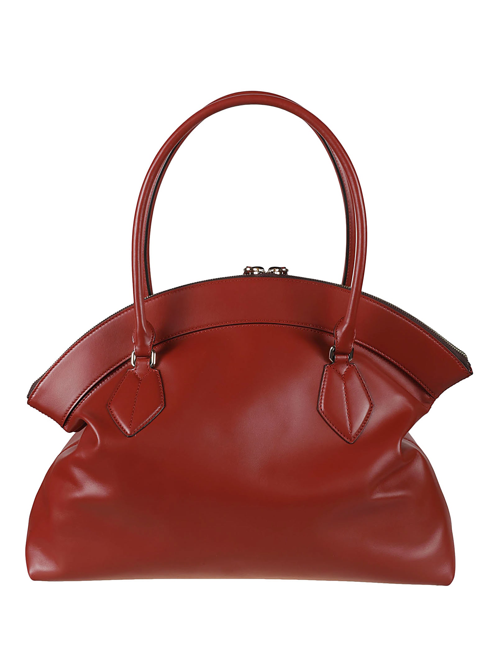 Shop Furla Two-zip Tote In Brown