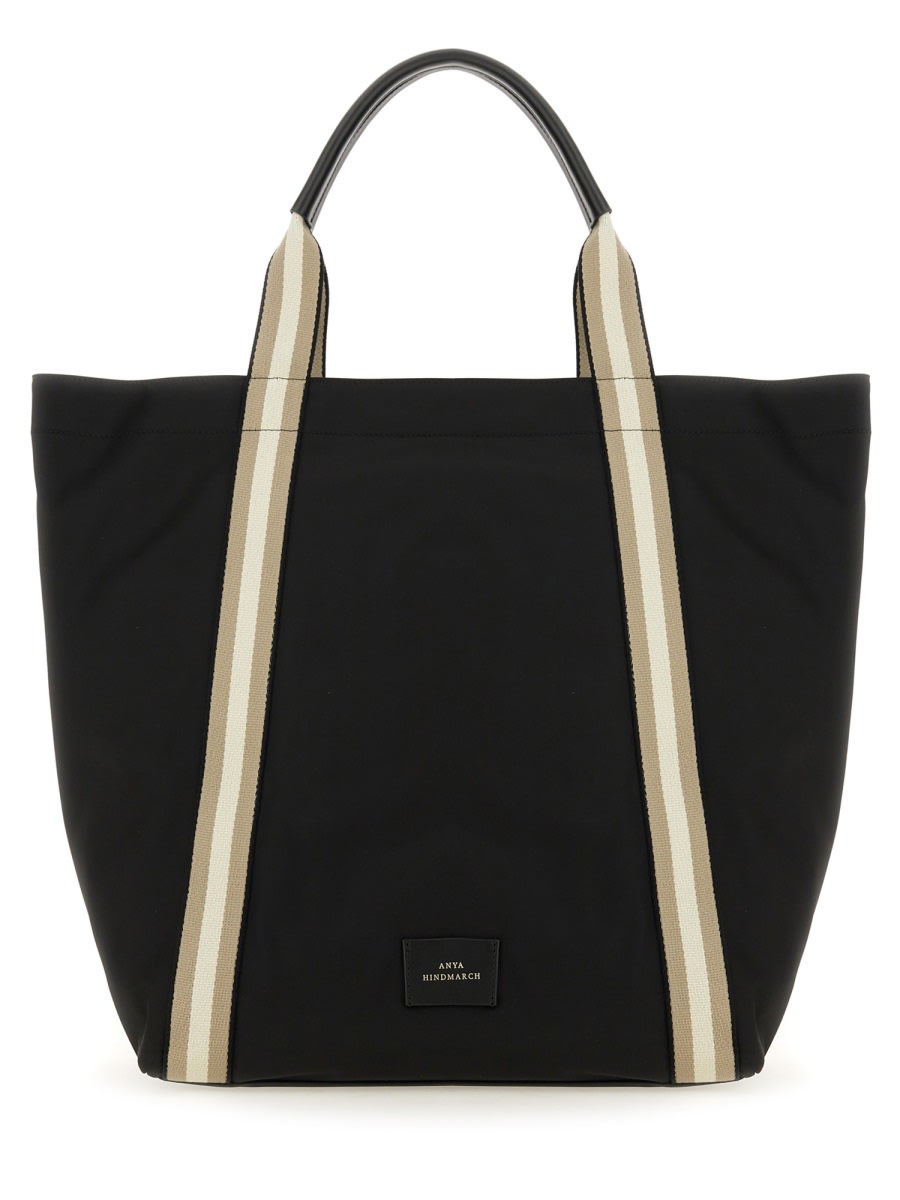 Shop Anya Hindmarch Eyes Shopping Bag In Black