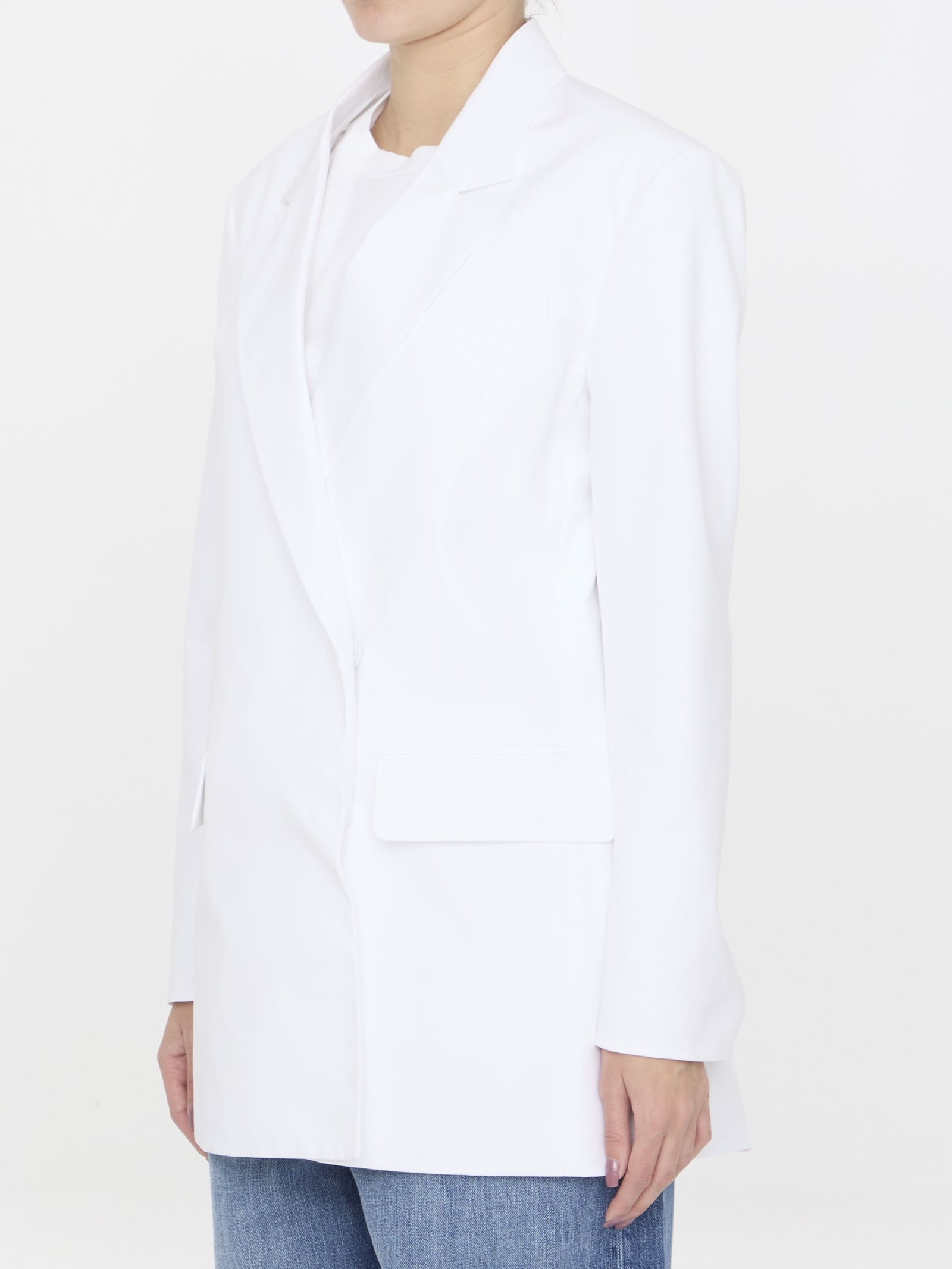 Shop Valentino Cotton Jacket In White