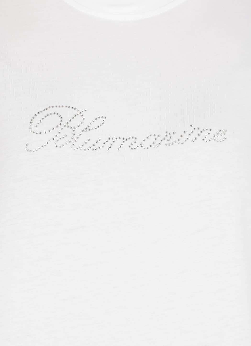 Shop Blumarine Rhinestones T-shirt In Bianco