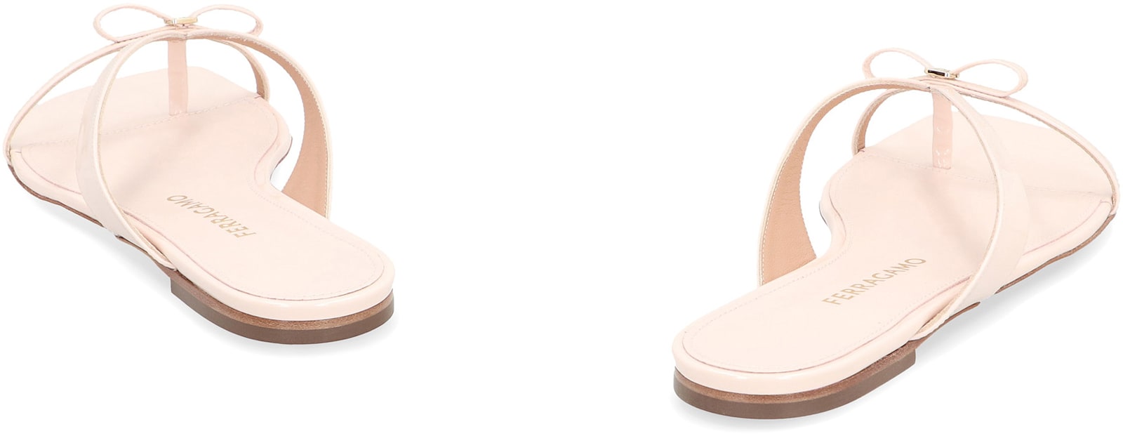 Ferragamo Women's Mini Bow Leather Flip-flops Sandal In Neutral