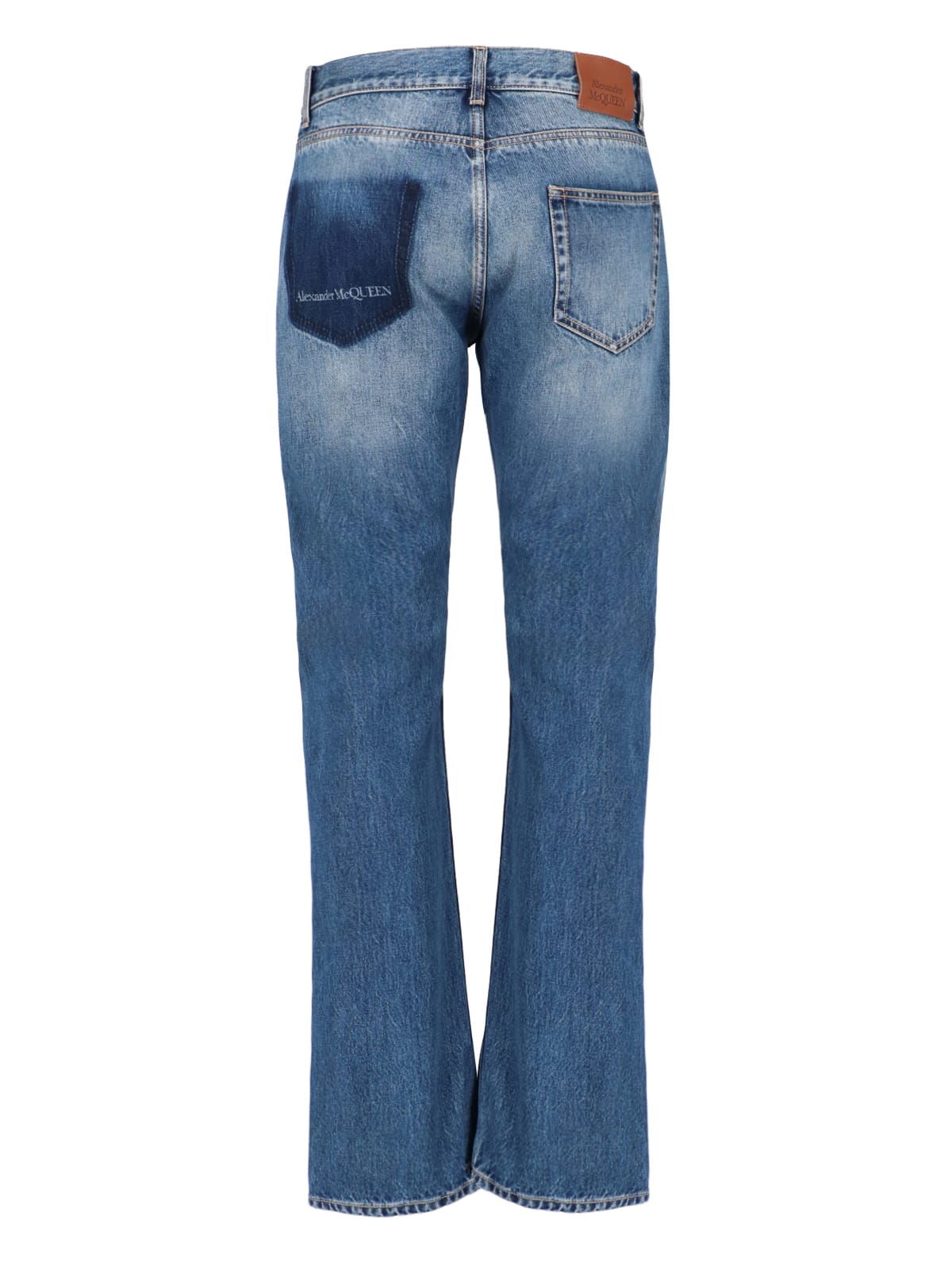 Shop Alexander Mcqueen Straight Jeans In Blue