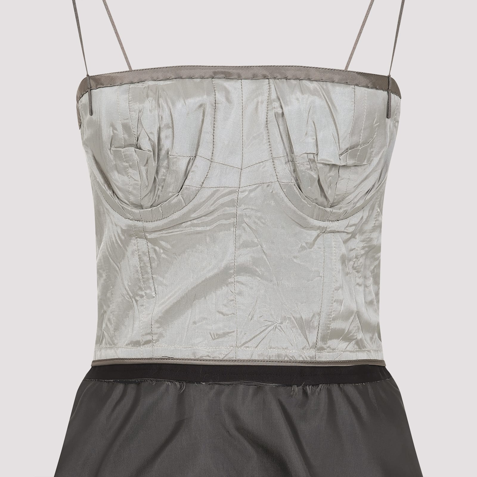 Maison Margiela Multicolor Silk Midi Dress In Stone Moon Rock