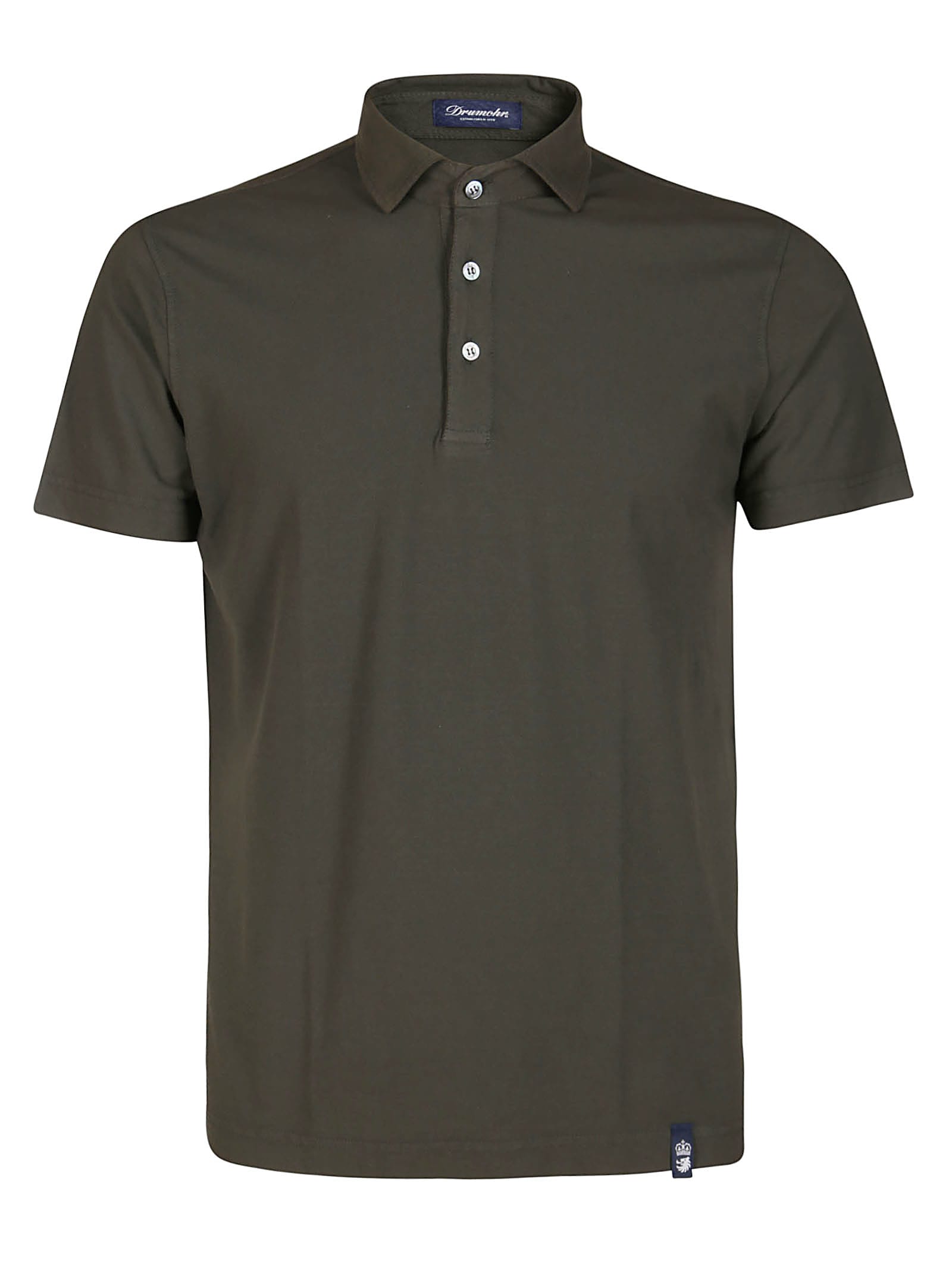 Drumohr Moss Green Cotton Polo Shirt