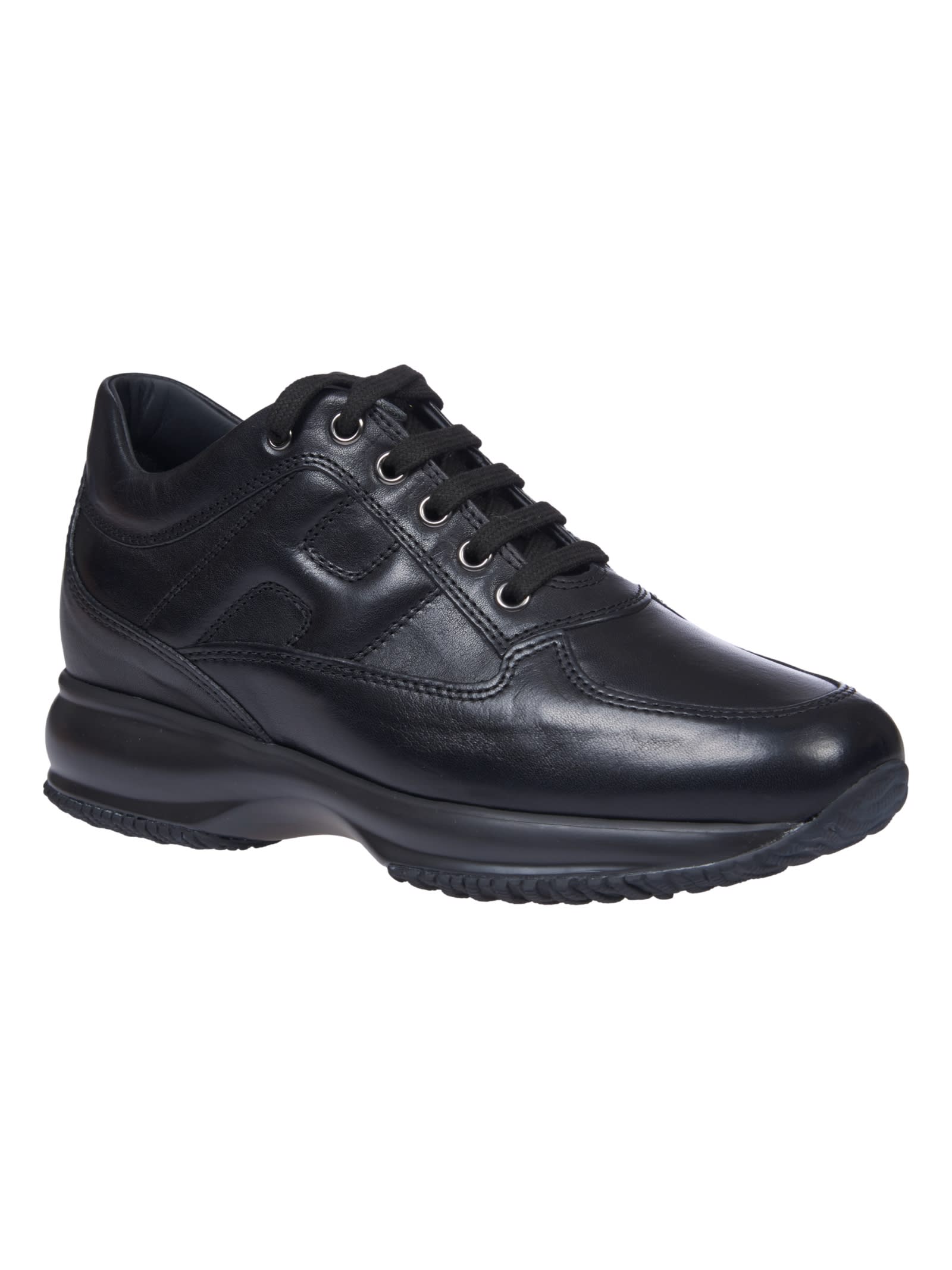 Hogan Interactive Sneakers With Toggled Tongue And Side H Logo In Nero