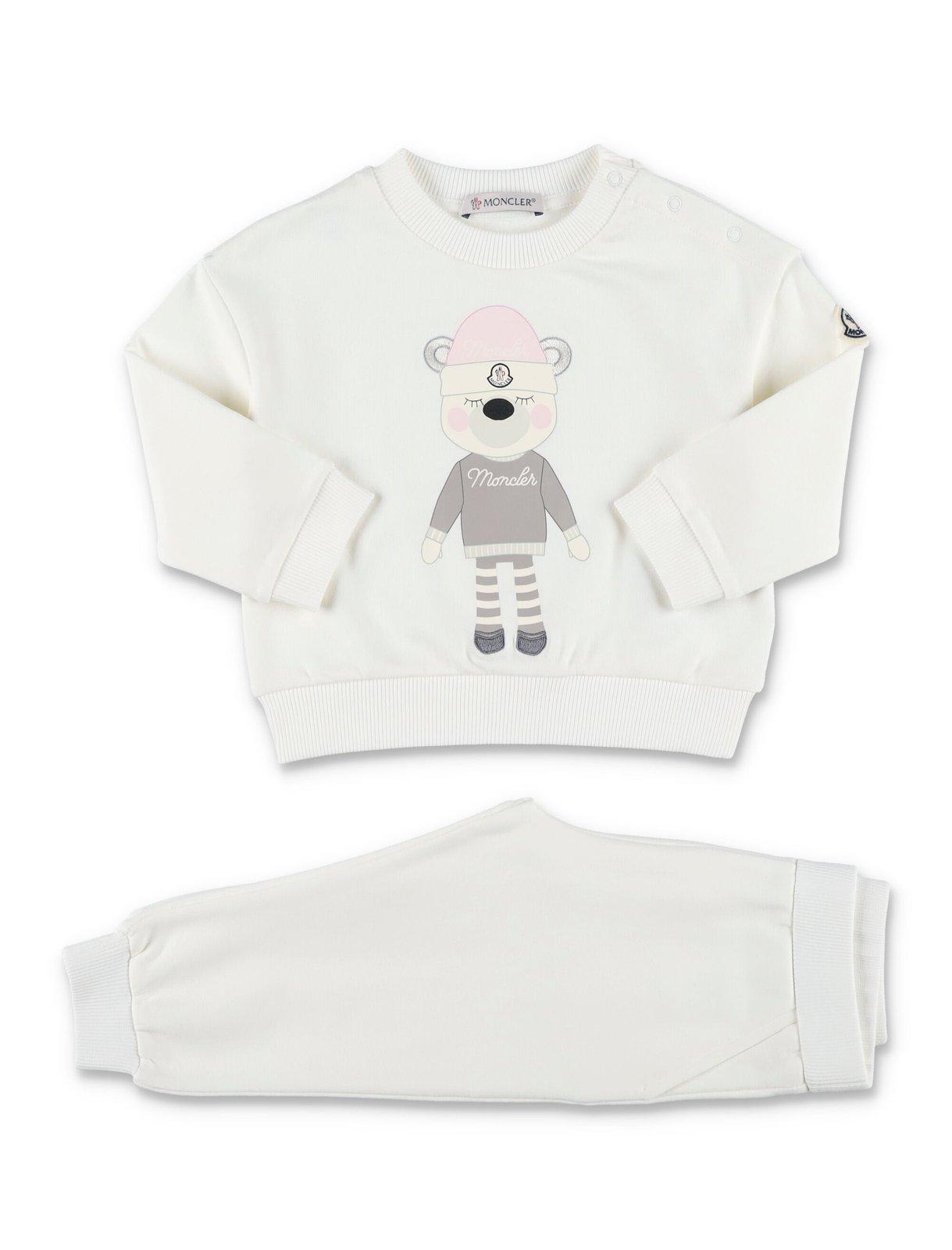 Moncler Babies' Jersey Tracksuit In White