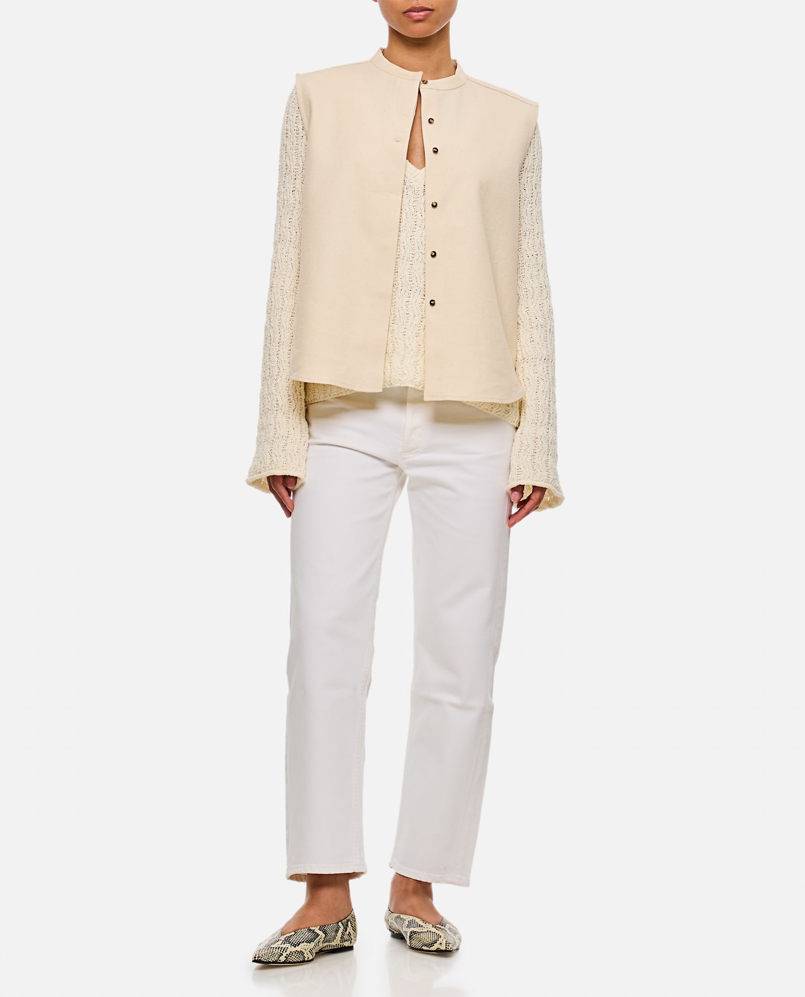 Loulou Studio Sleeveless Boxy Blouse In Ivory