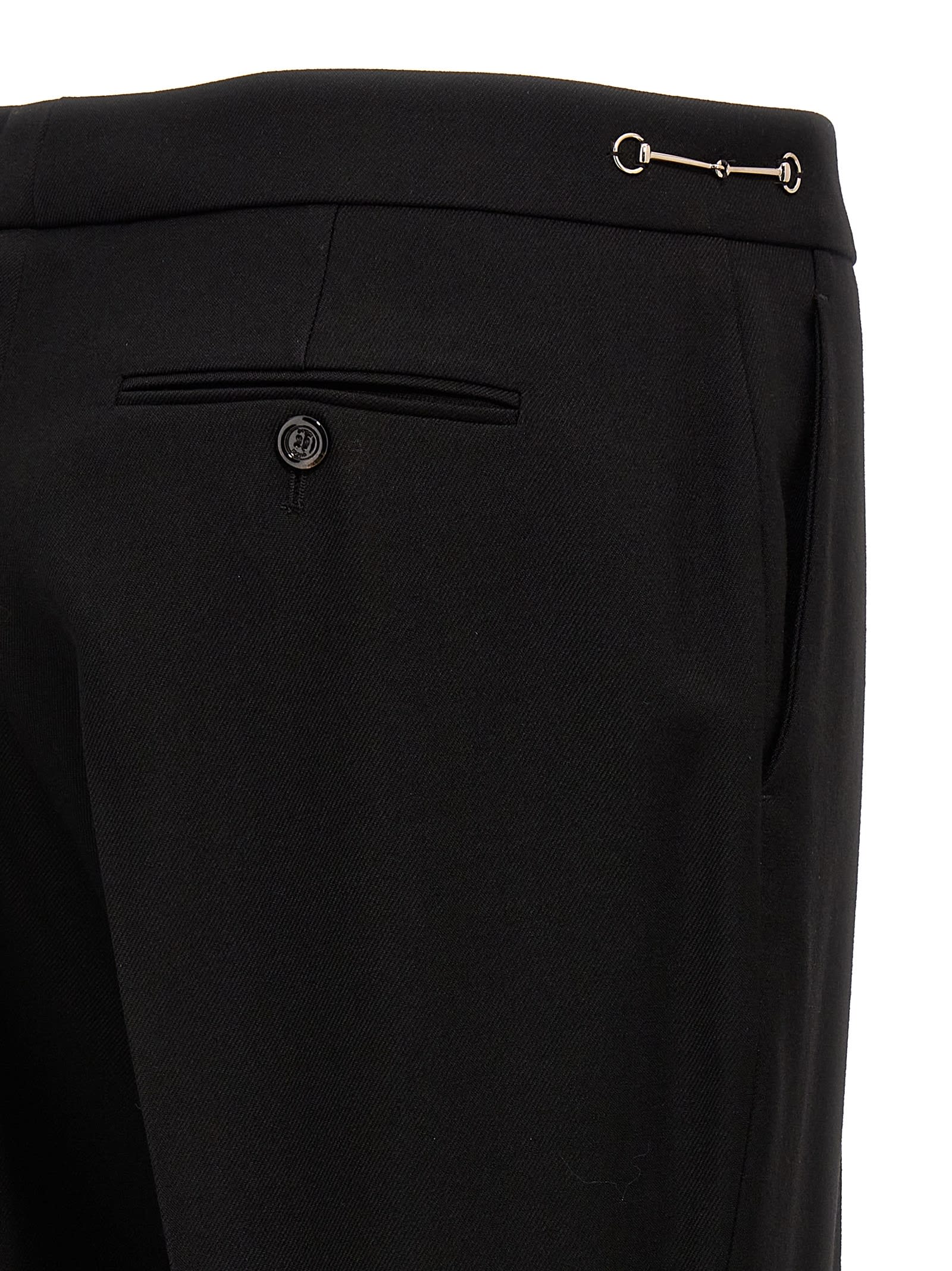 Shop Gucci Morsetto Pants In Black