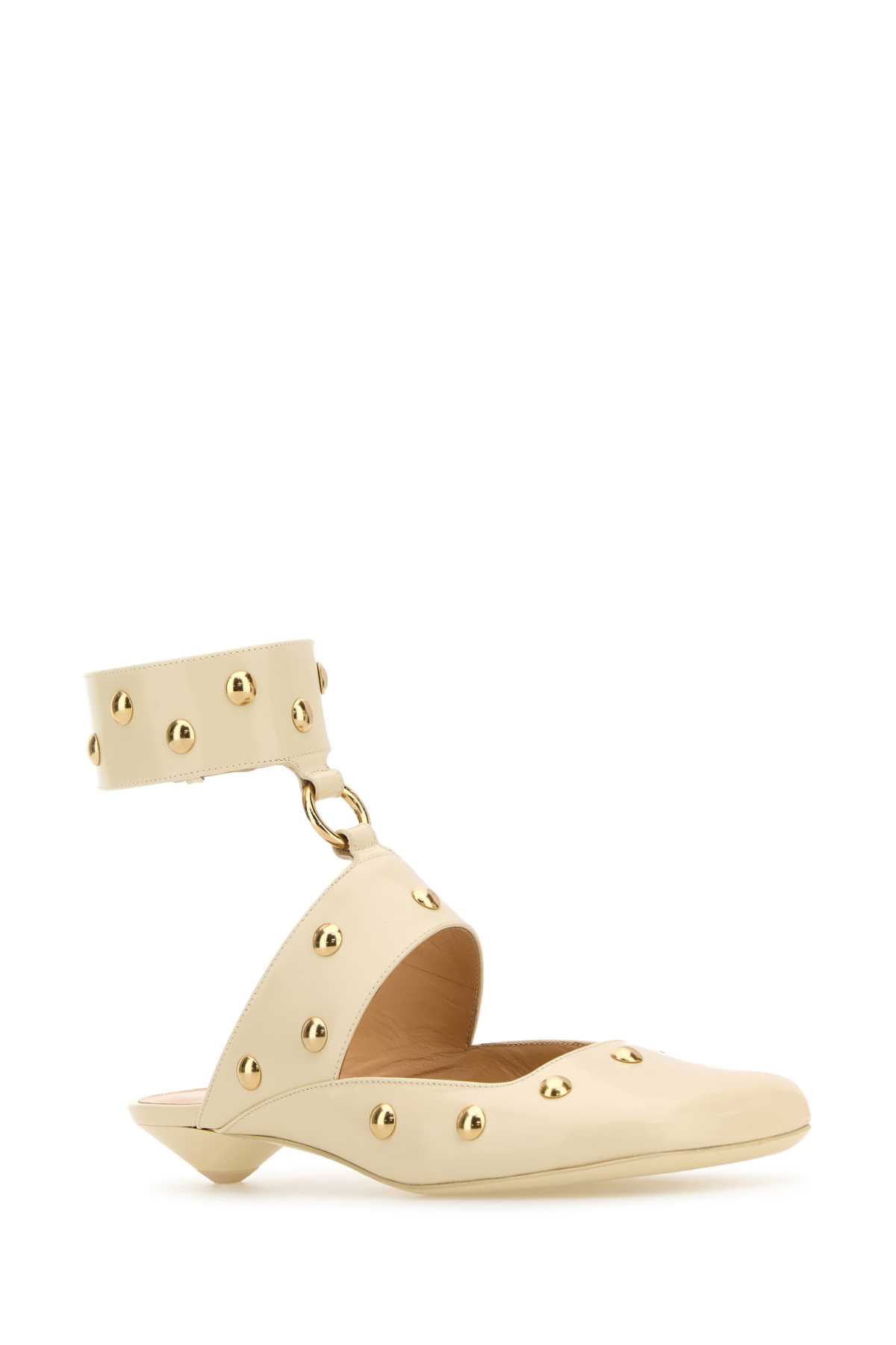 Shop Chloé Ivory Leather Jade Sabot In Eggshell