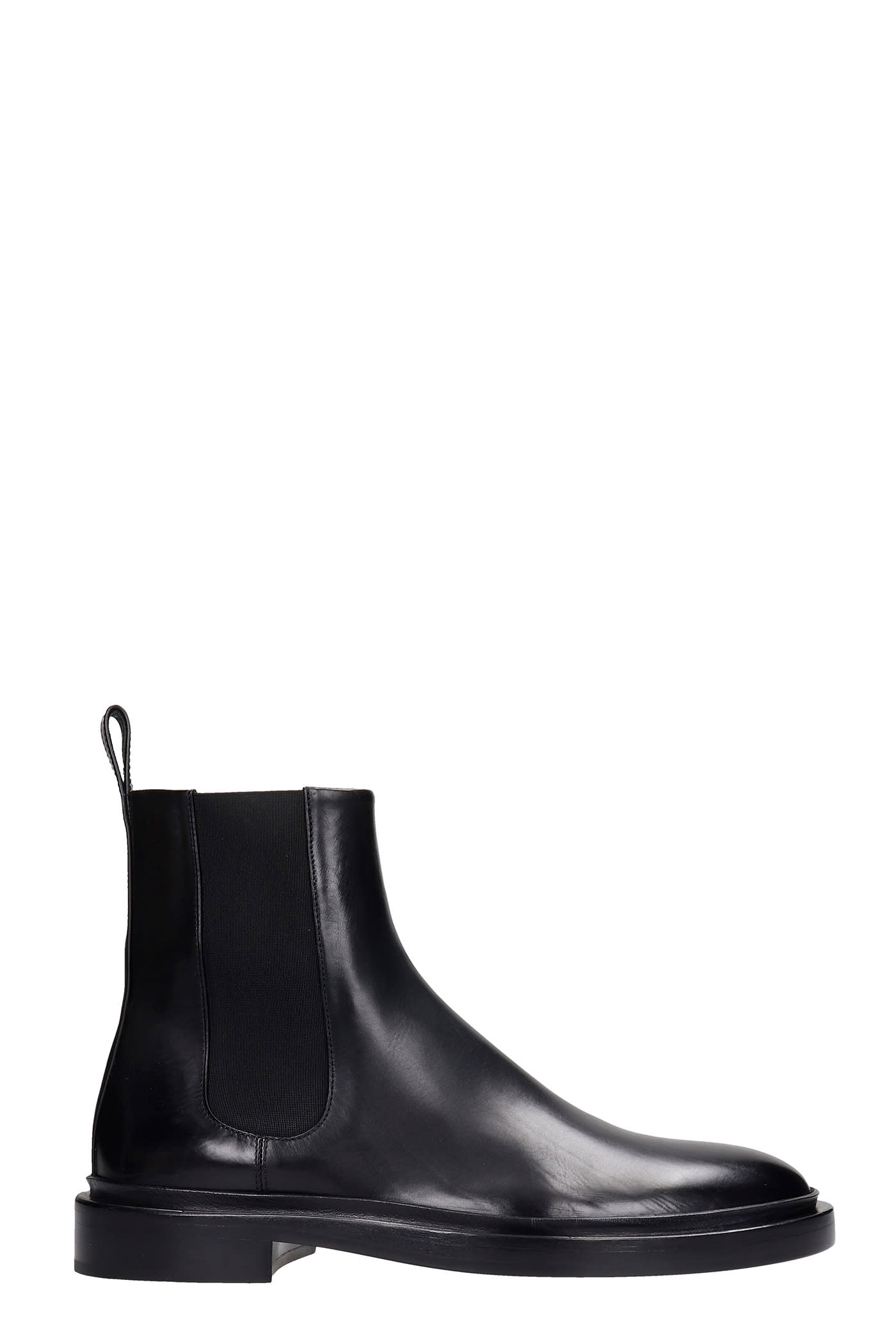 Jil Sander Ankle Boots In Black Leather