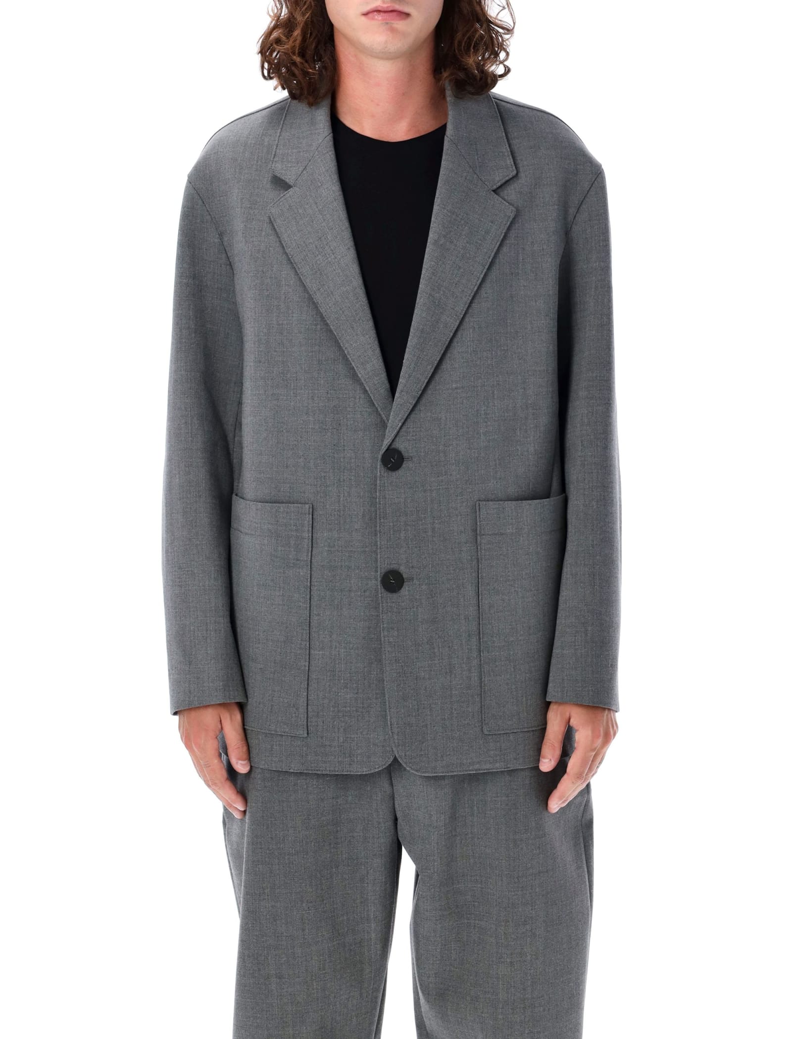 Shop Studio Nicholson Conde Blazer In Grey Marl