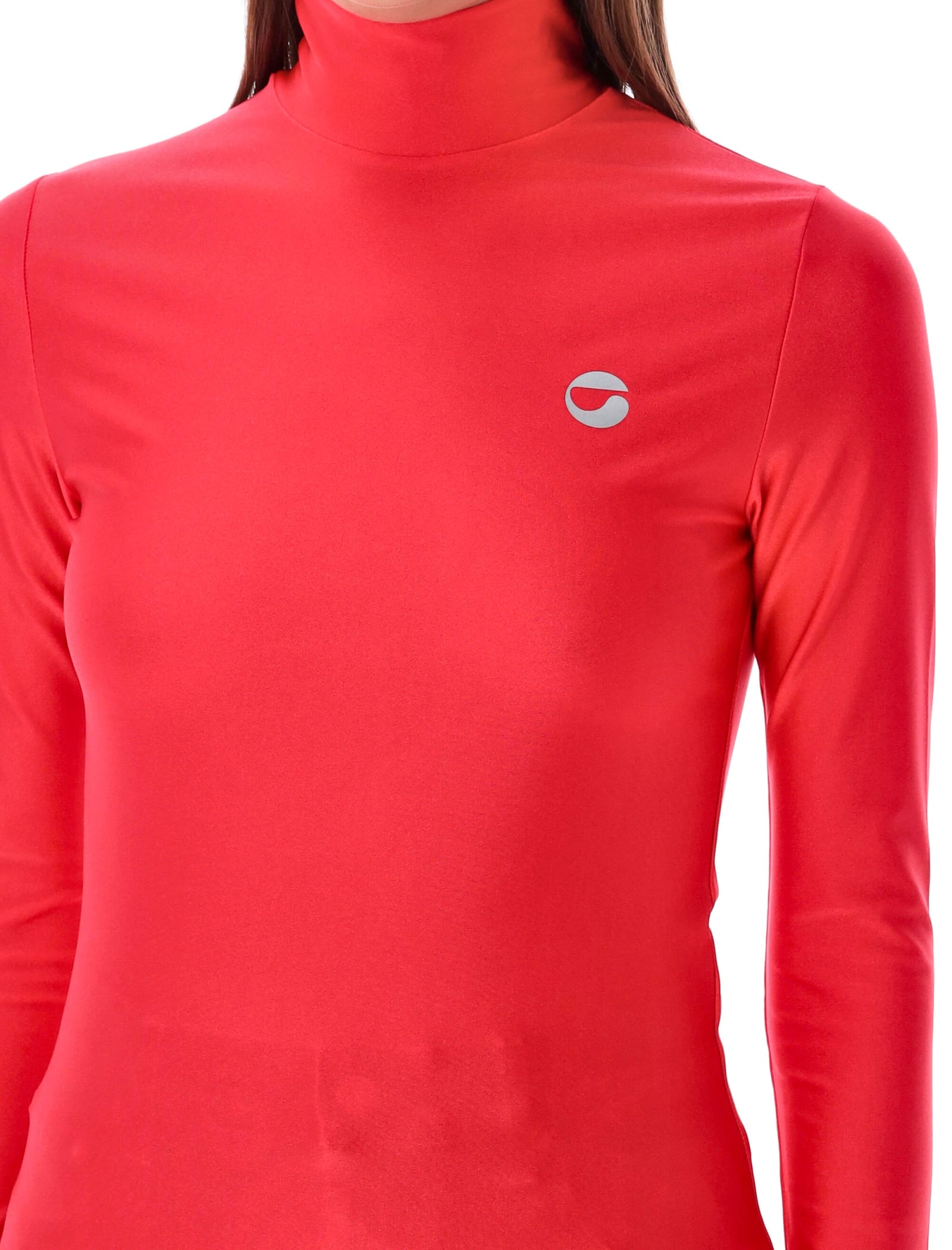 Shop Coperni Tight High Neck Top In Red